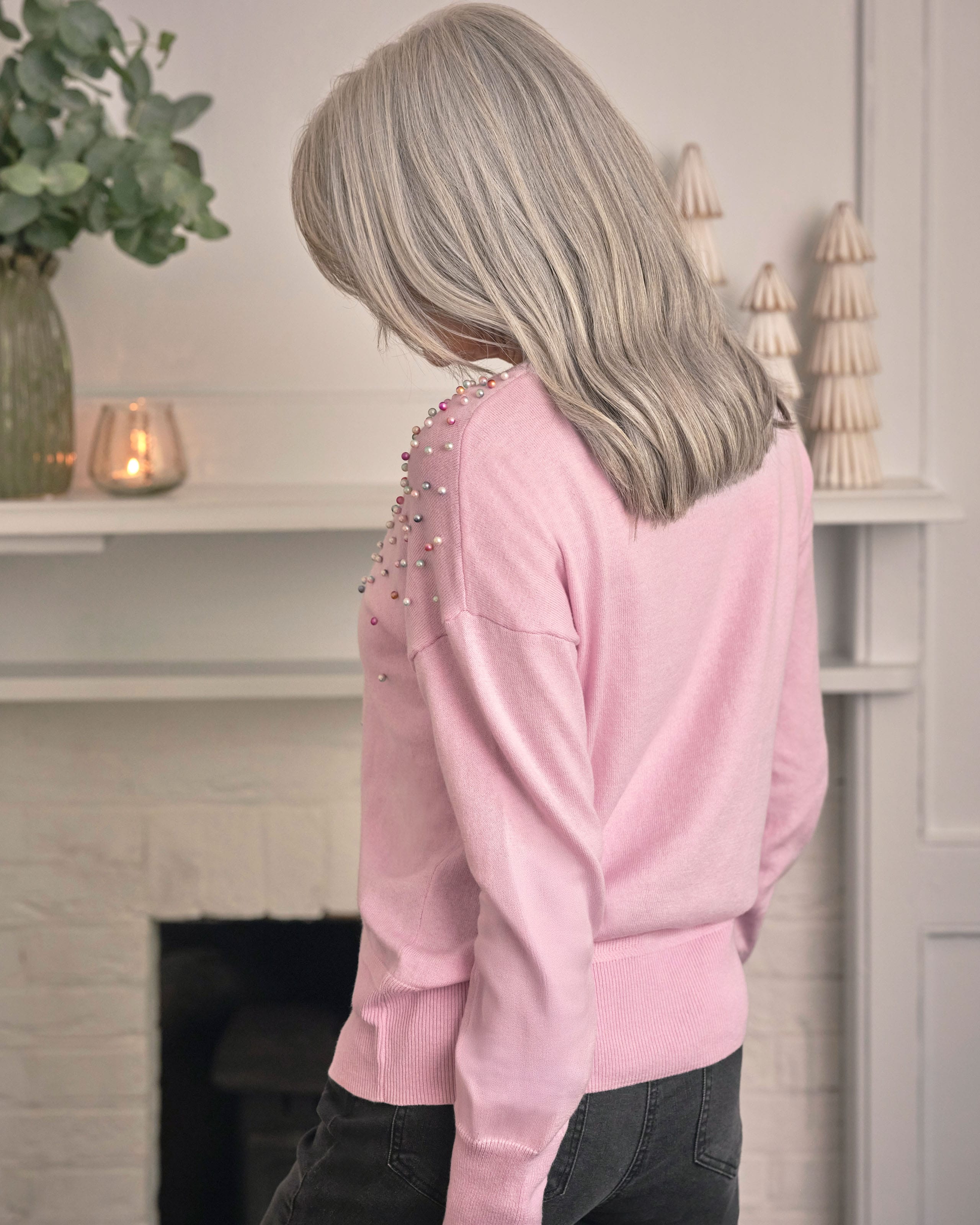 Light Pink | Scattered Pearl Jumper | WoolOvers UK