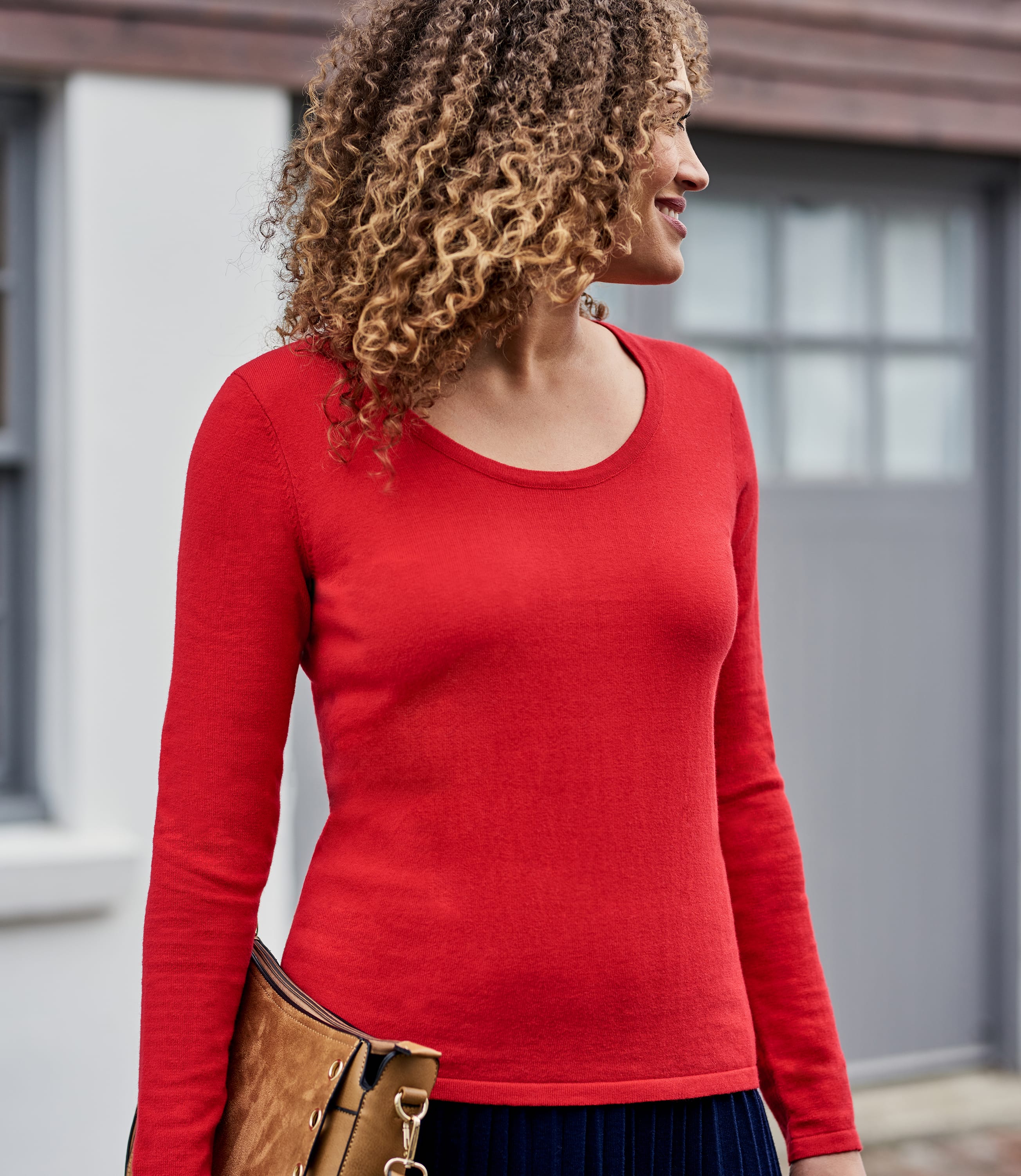 Damen T-Shirt Mit U-Ausschnitt - Baumwolle Top Mit 3/4 Ärmeln