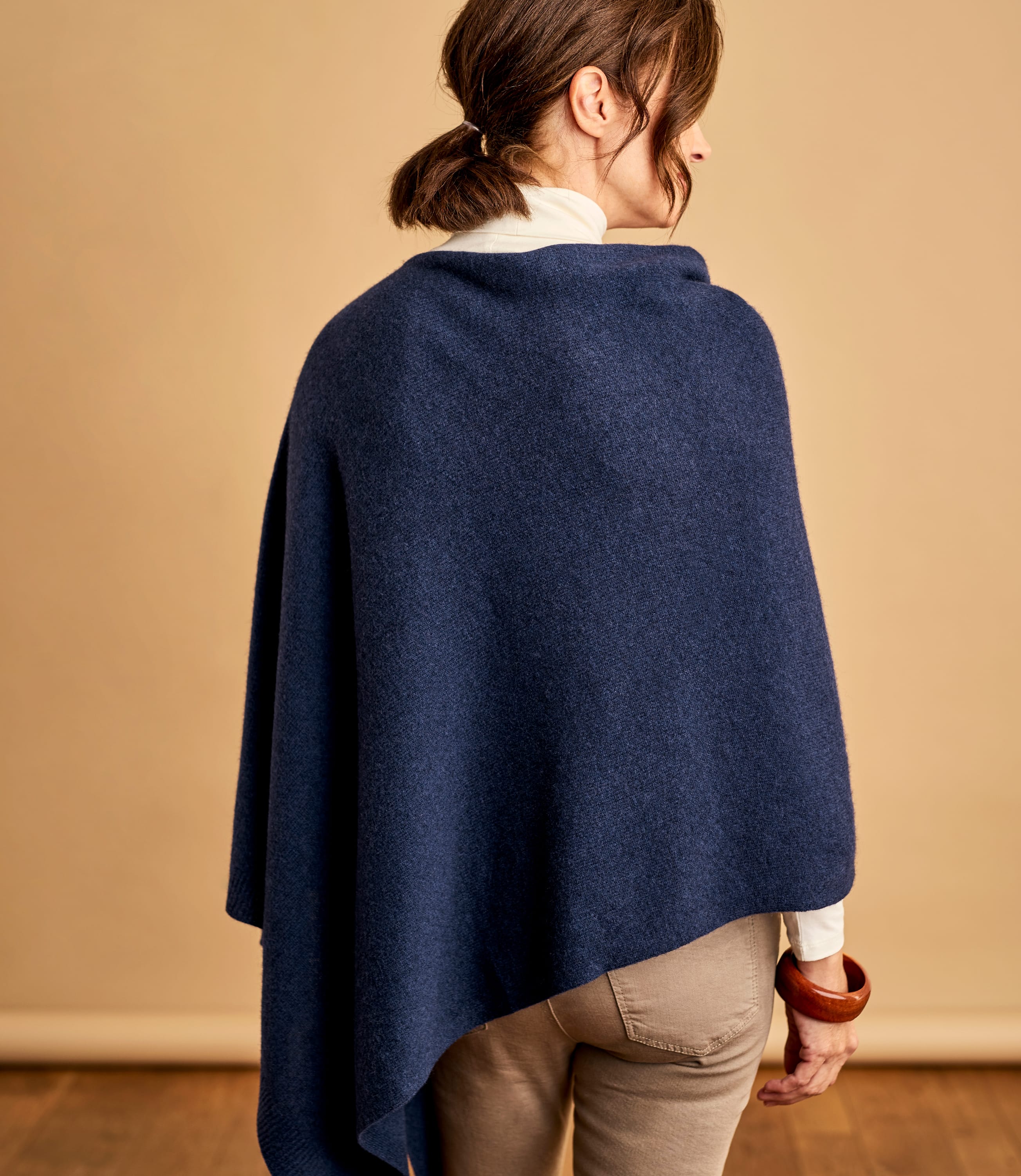Indigo Blue Womens 100 Yak Poncho WoolOvers UK
