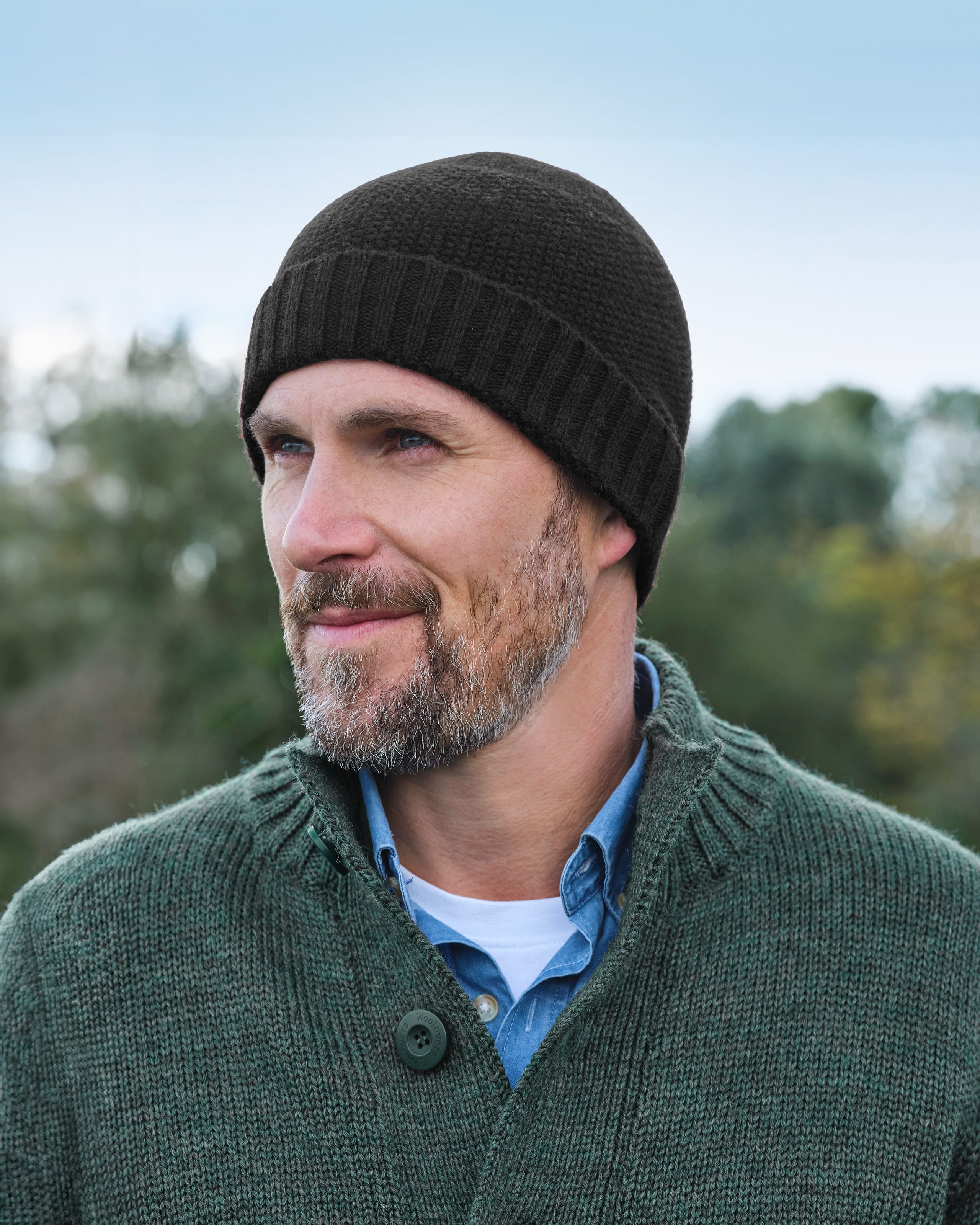 BEANIE HAT IN BLACK WOOL 108753