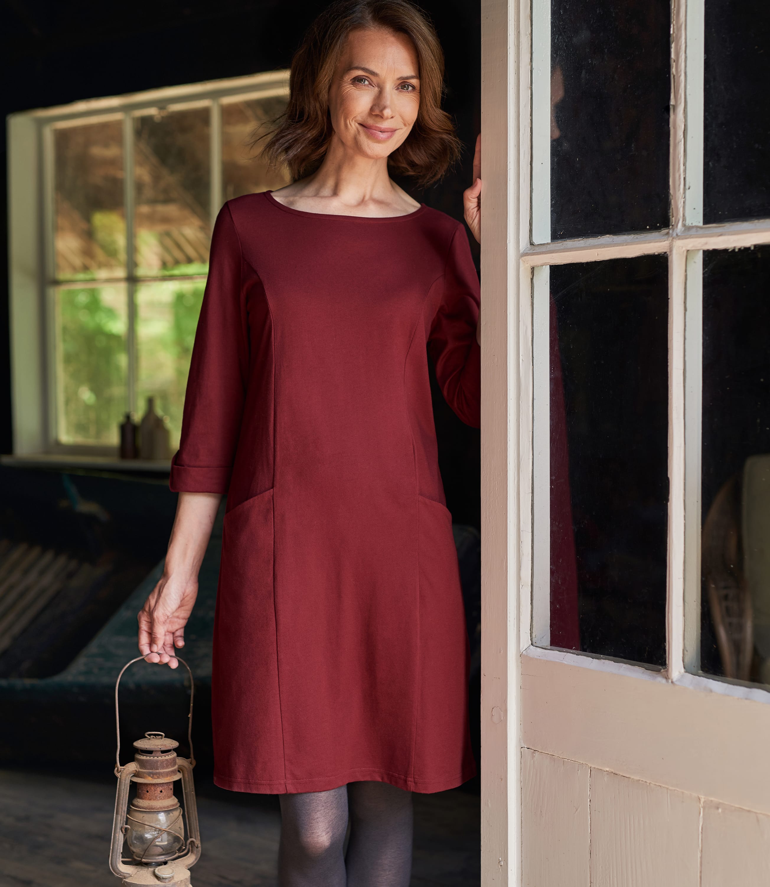 Womens Jersey Seam Detail Tunic Dress WoolOvers US