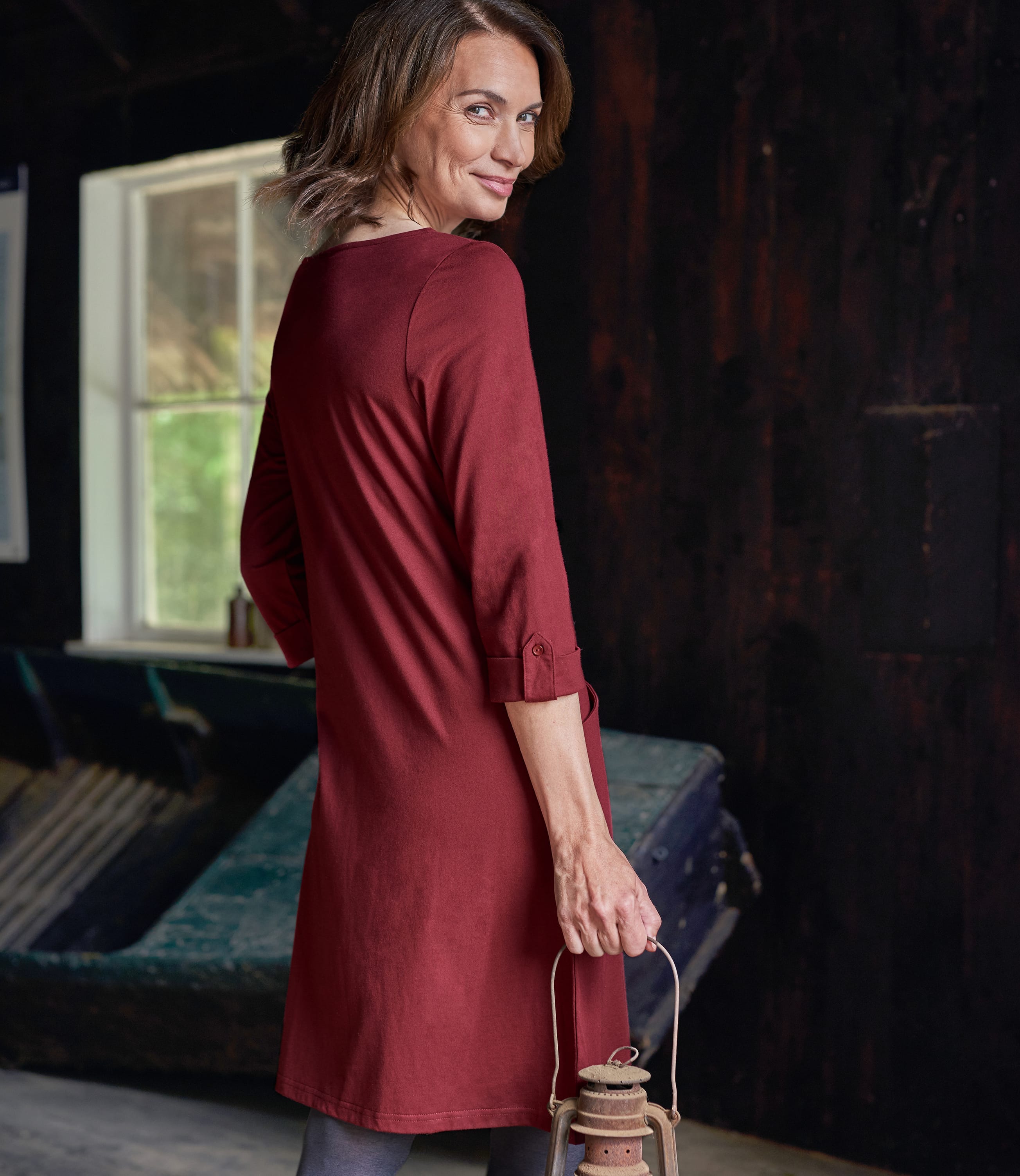 Womens Jersey Seam Detail Tunic Dress WoolOvers AU