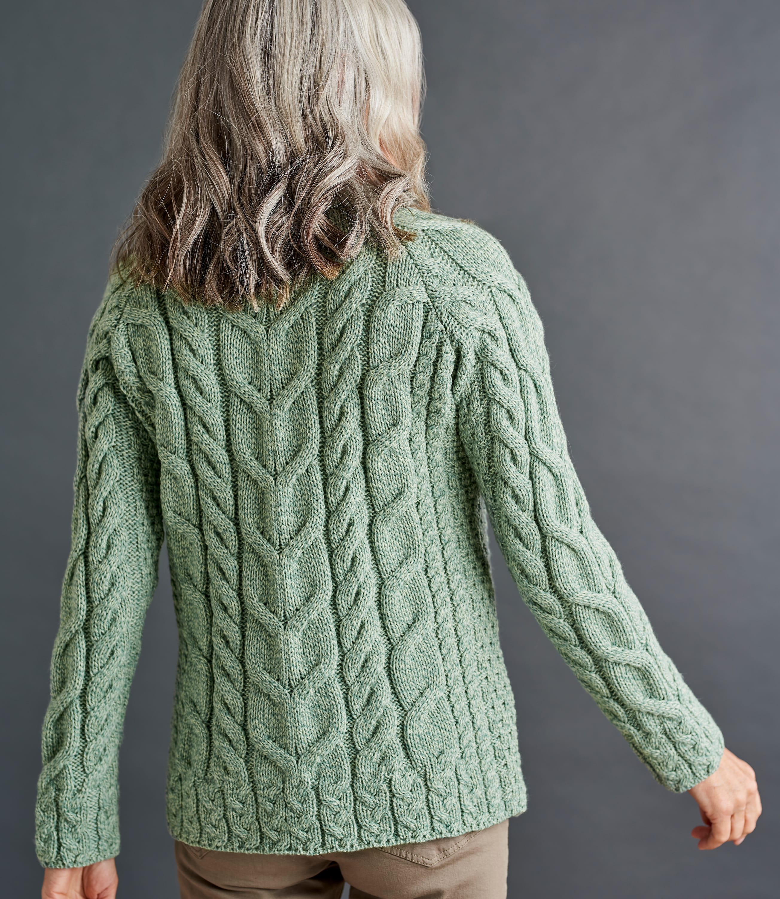 Seafoam Green | Womens Merino Super Soft Crew Neck Cable Sweater ...