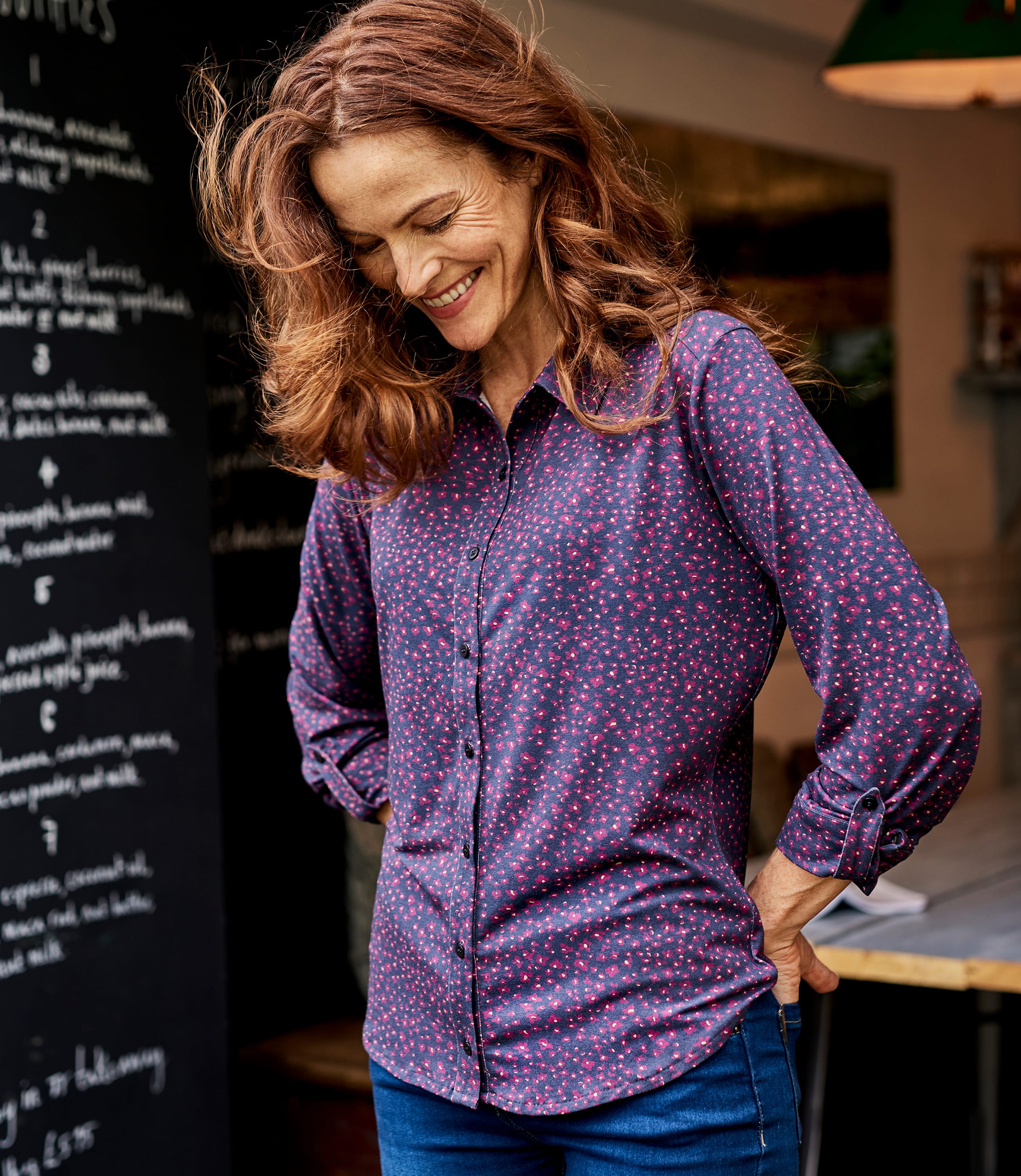 Animal Floral Womens Jersey Shirt WoolOvers UK