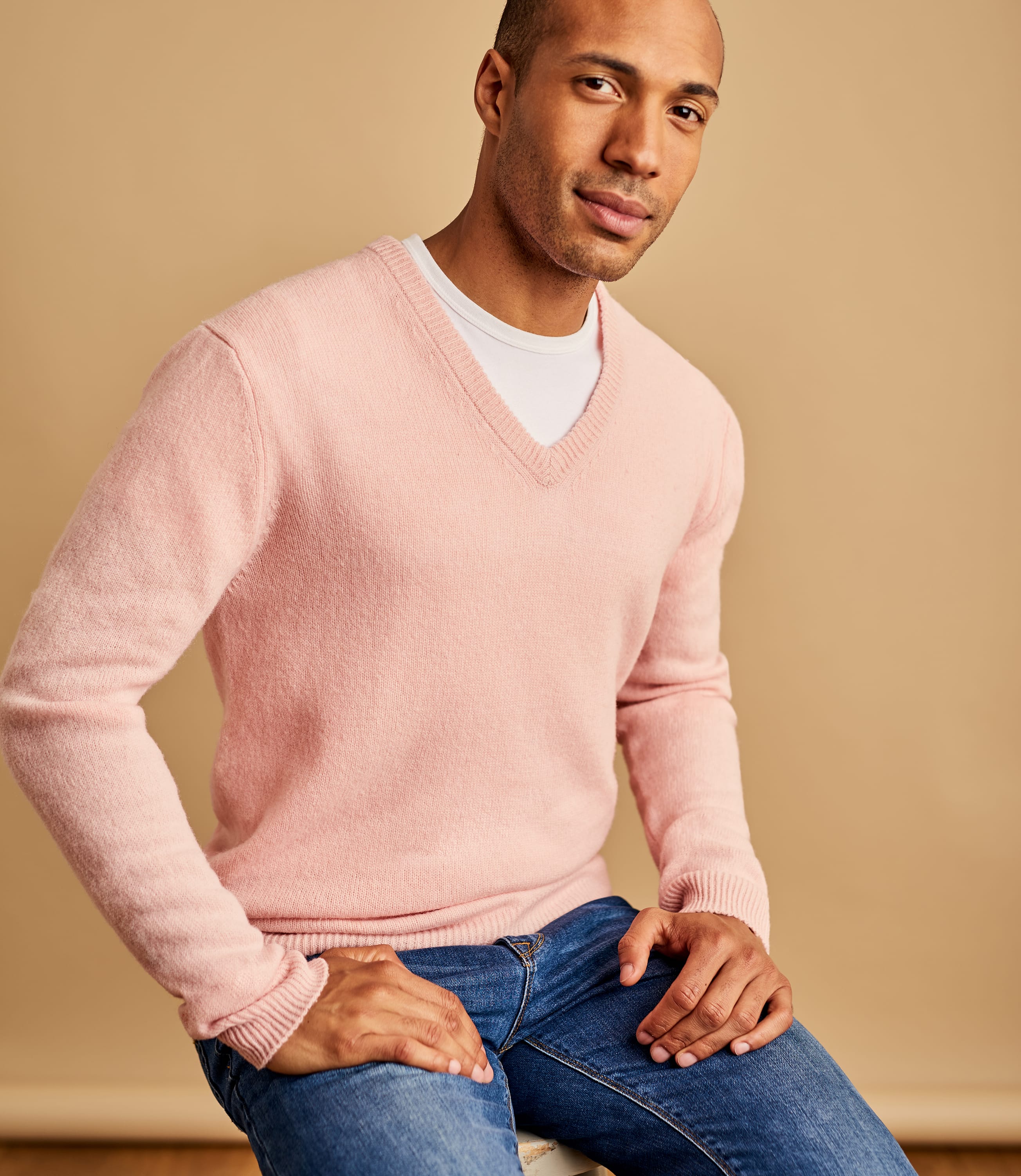 salmon pink jumper mens