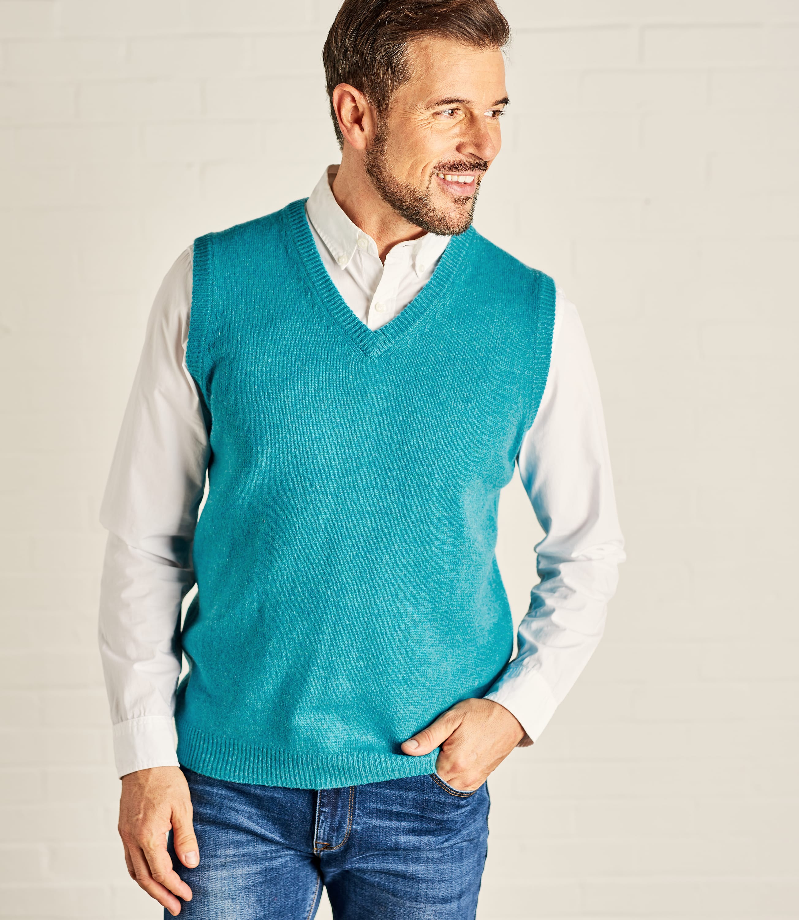 Men's Sleeveless Jumpers & Cardigans | WoolOvers UK