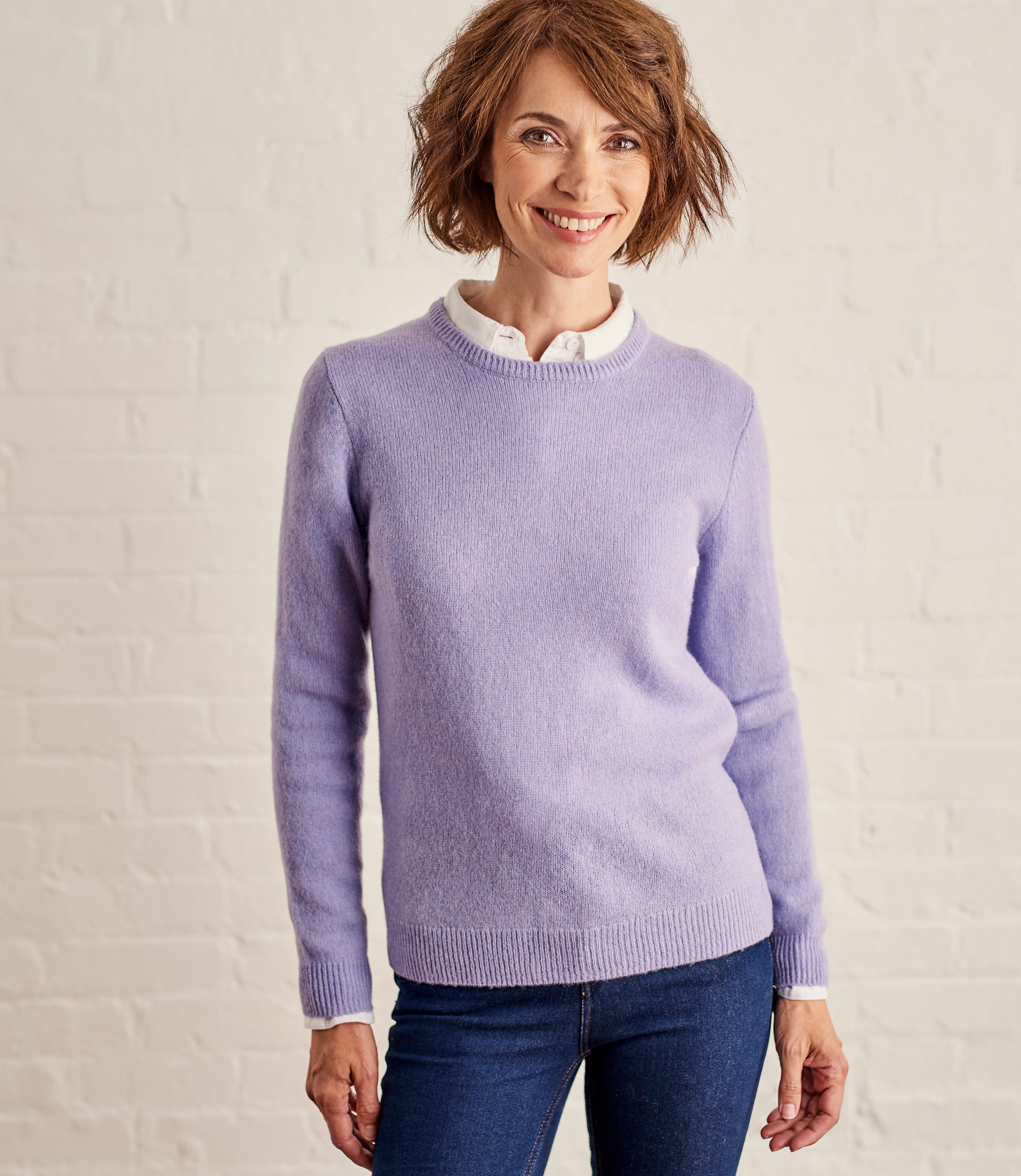 Lilac Womens Lambswool Crew Neck Jumper WoolOvers AU