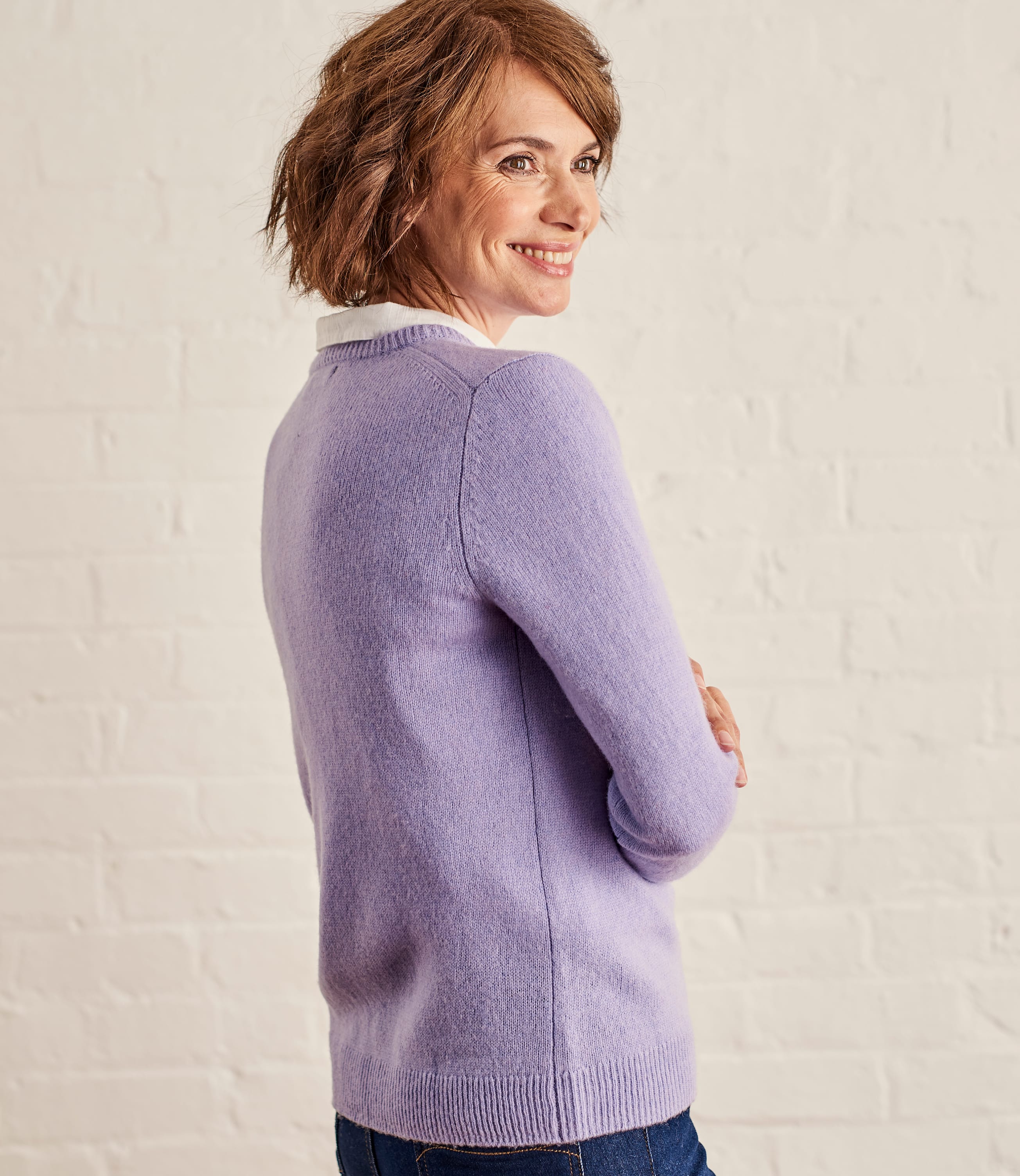 Lilac | Womens Lambswool Crew Neck Jumper | WoolOvers AU