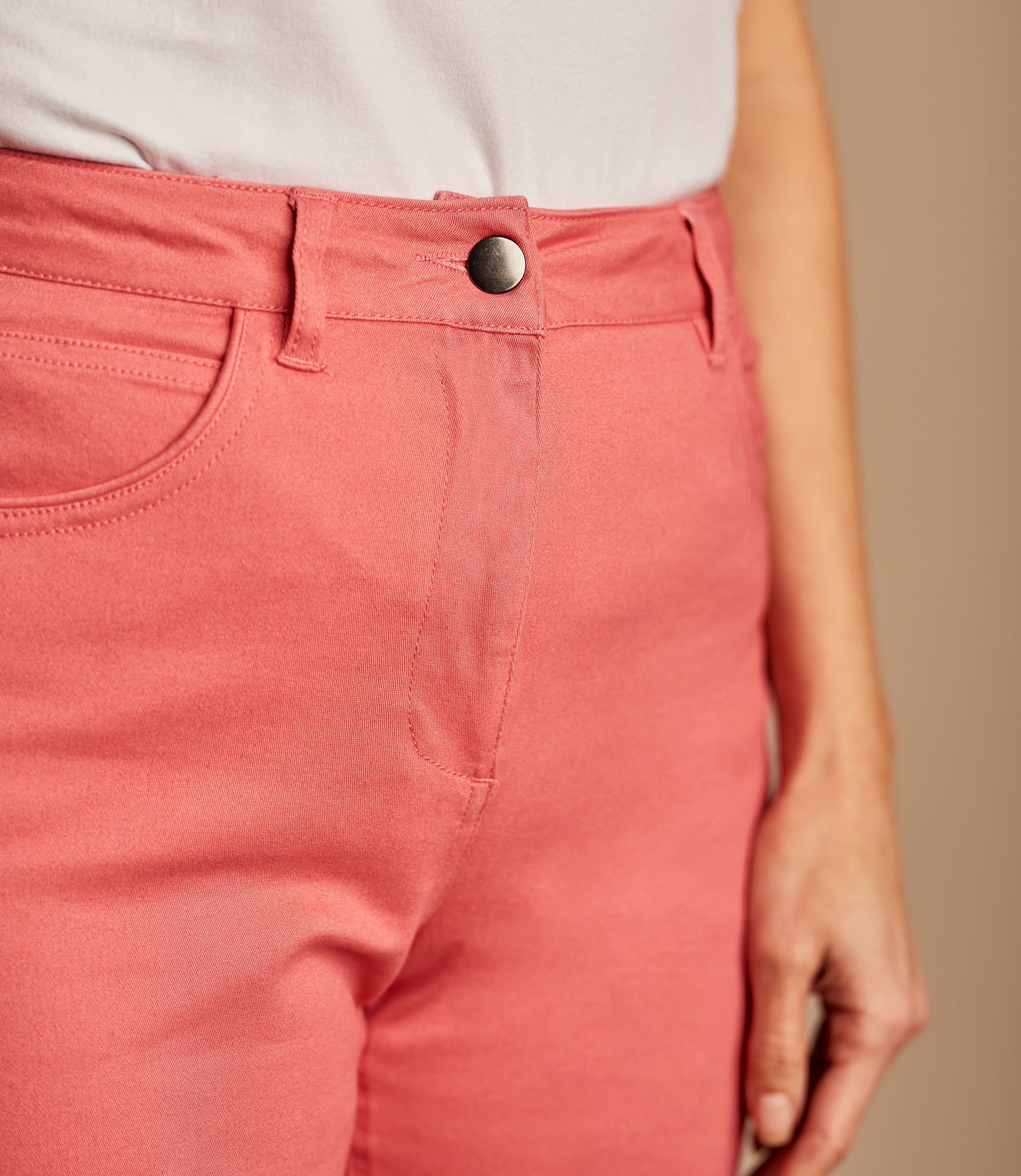 Washed Coral | Womens Cropped Colour Jeans | WoolOvers AU