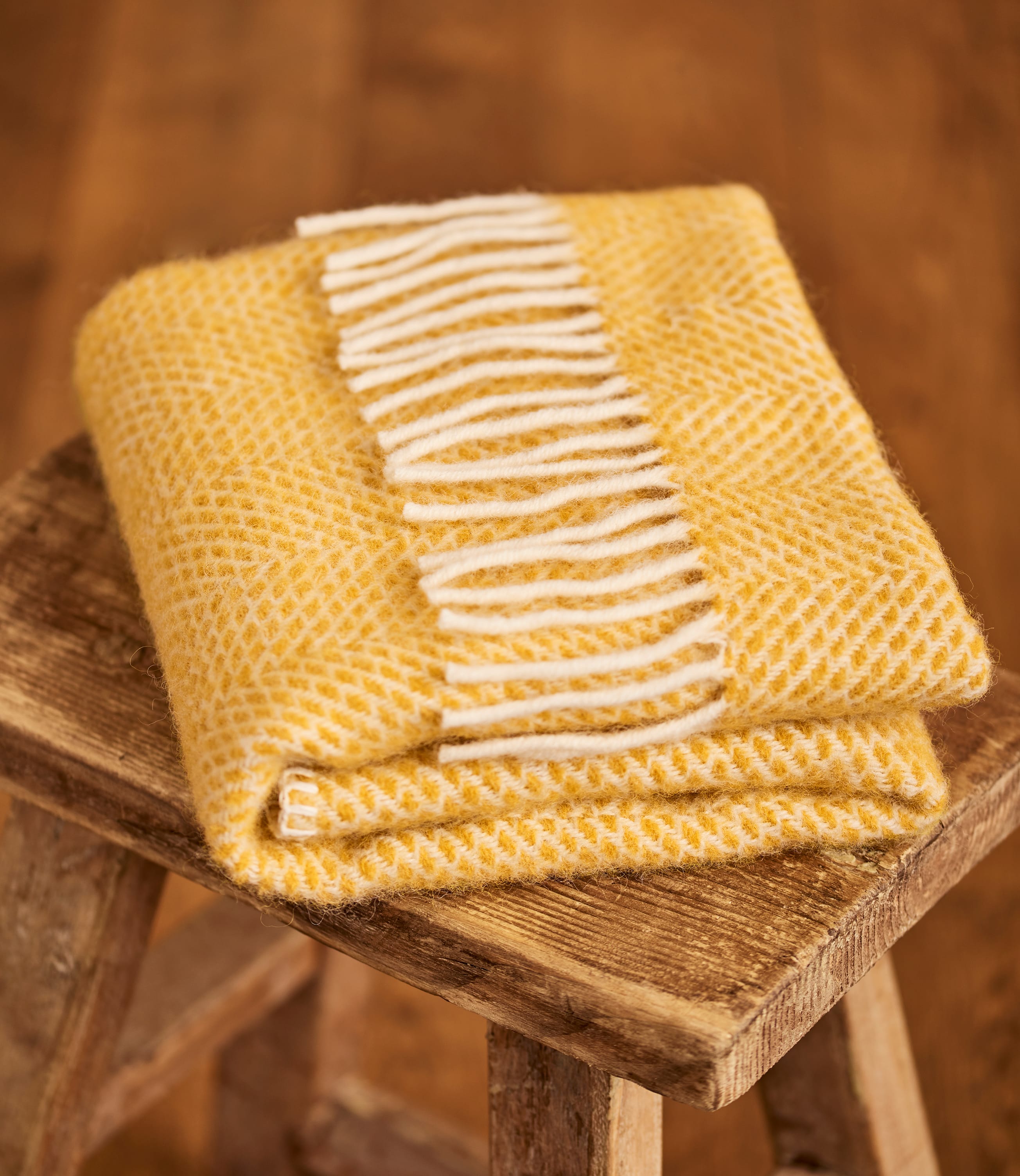 Beehive Yellow | Pure New Wool Pram Blanket | WoolOvers UK