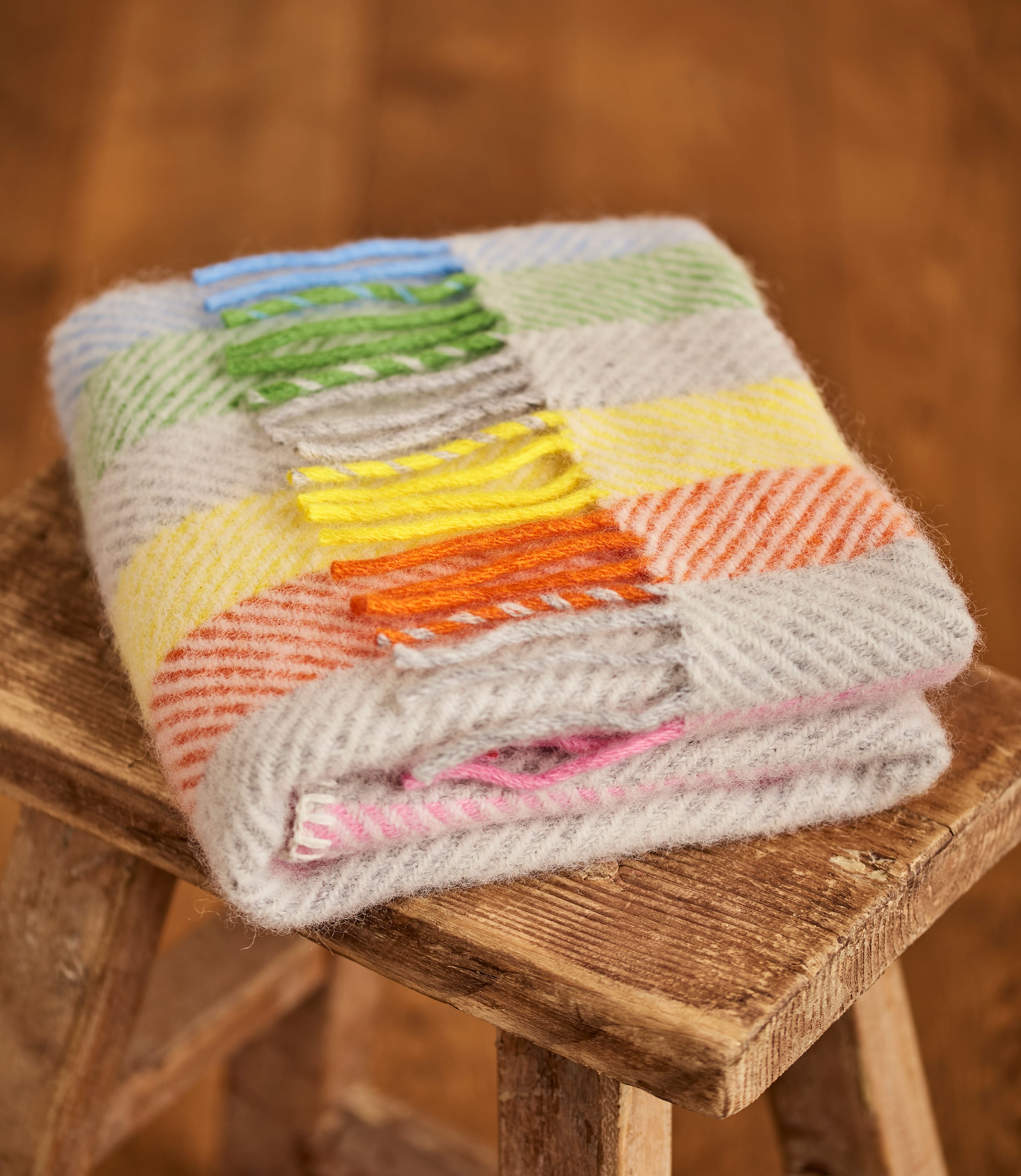 Gris arcenciel Couverture bébé Pure Laine Woolover FR