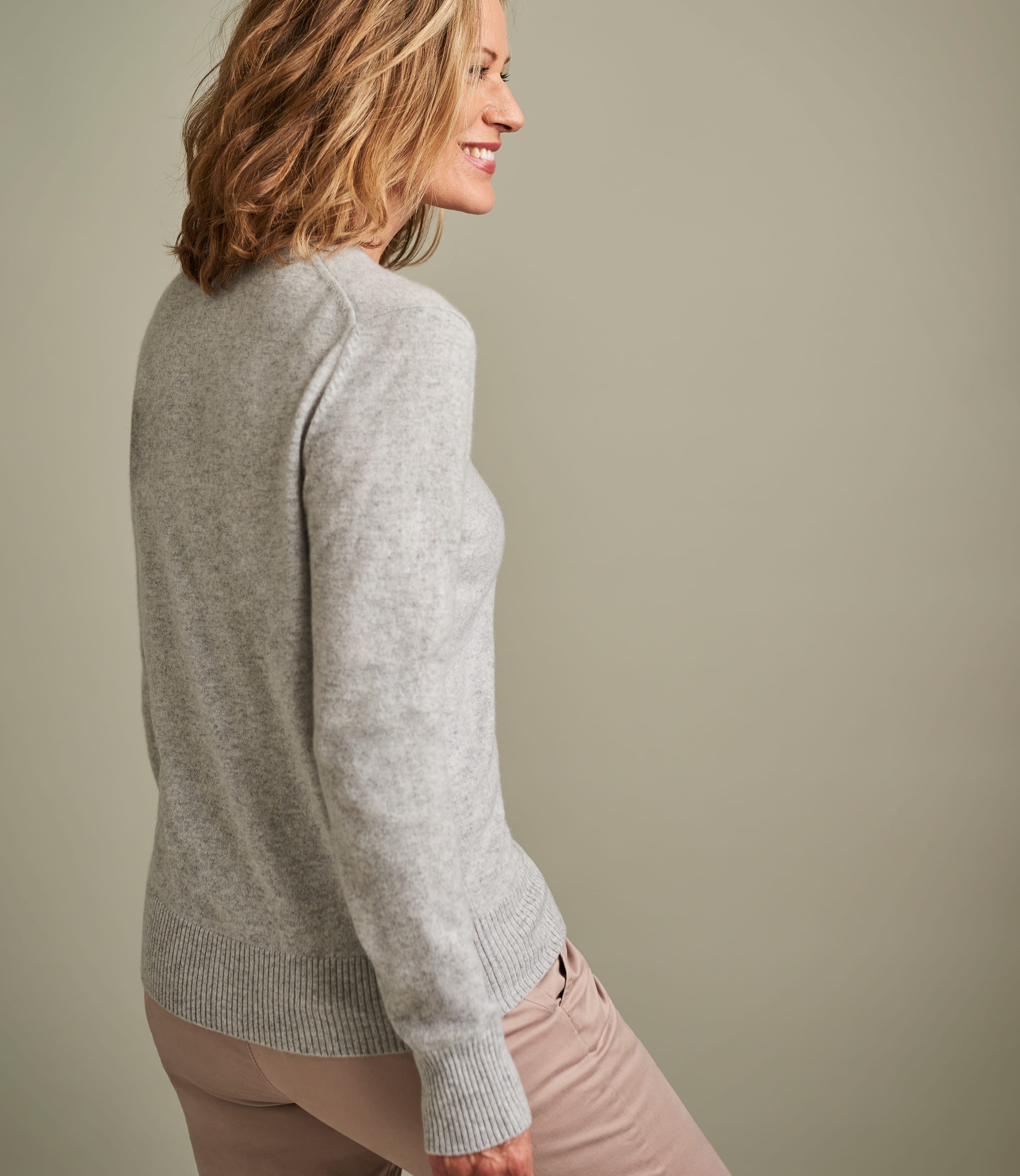 Marble | Womens Luxurious Pure Cashmere Crew Neck Sweater | WoolOvers US