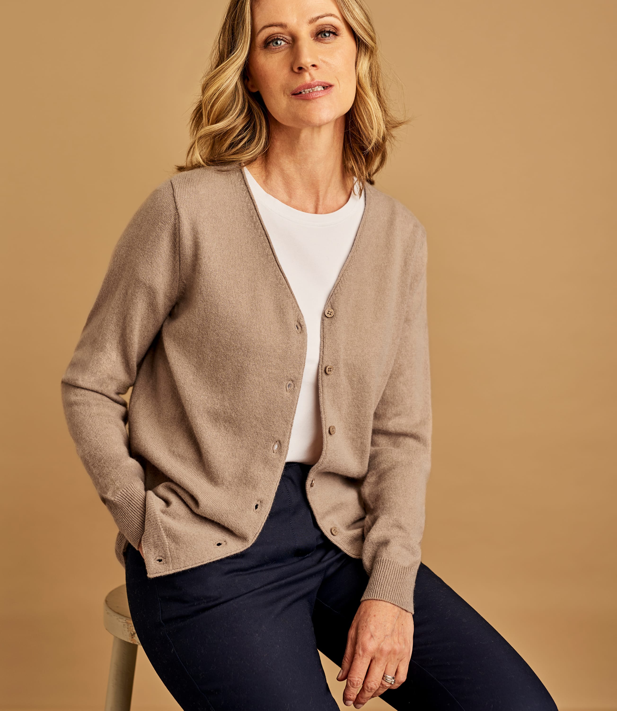 Birch | Womens Cashmere Merino Classic V Neck Cardigan | WoolOvers UK