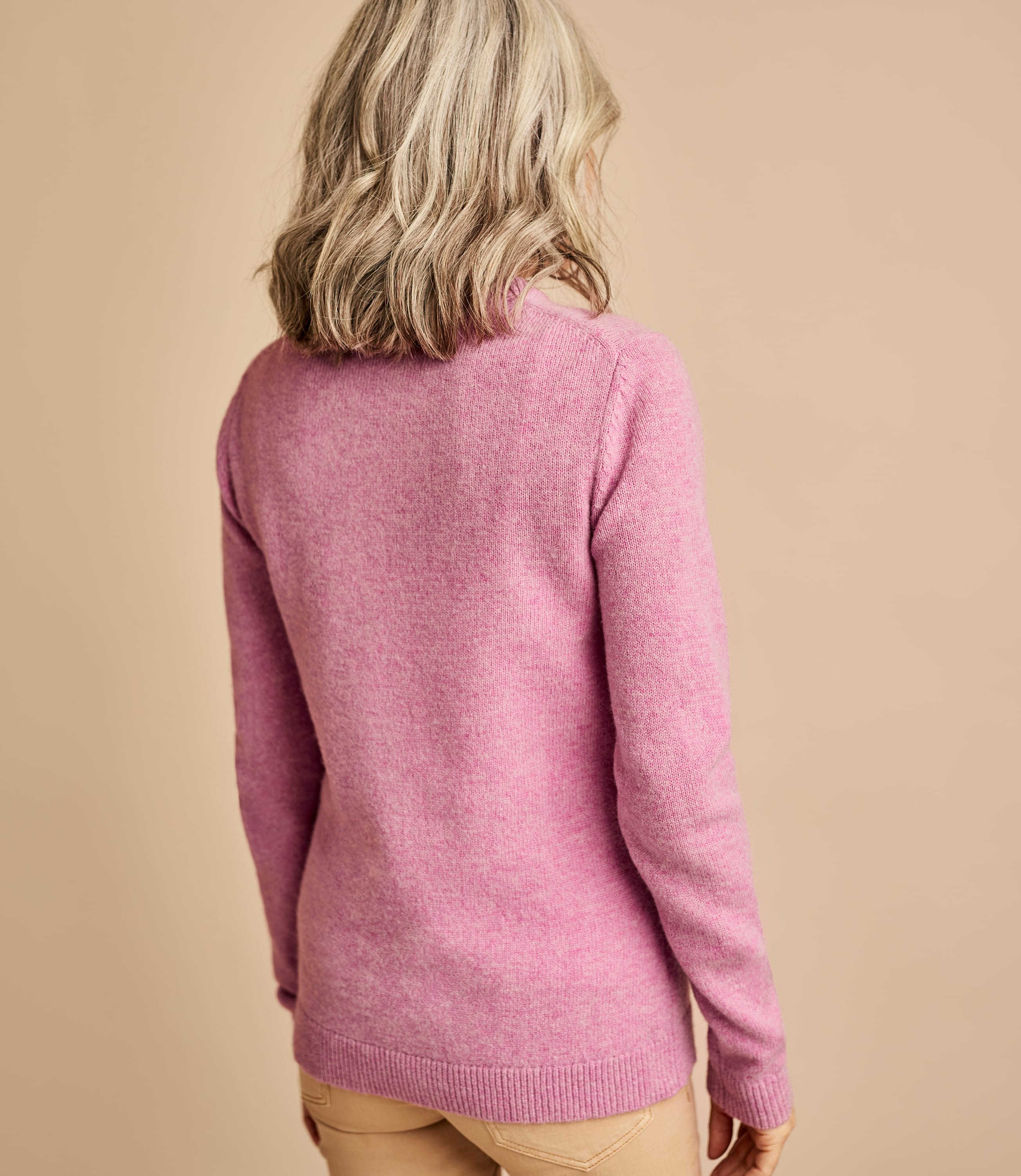 Lilac Chiffon Womens Lambswool Crew Neck Jumper WoolOvers UK