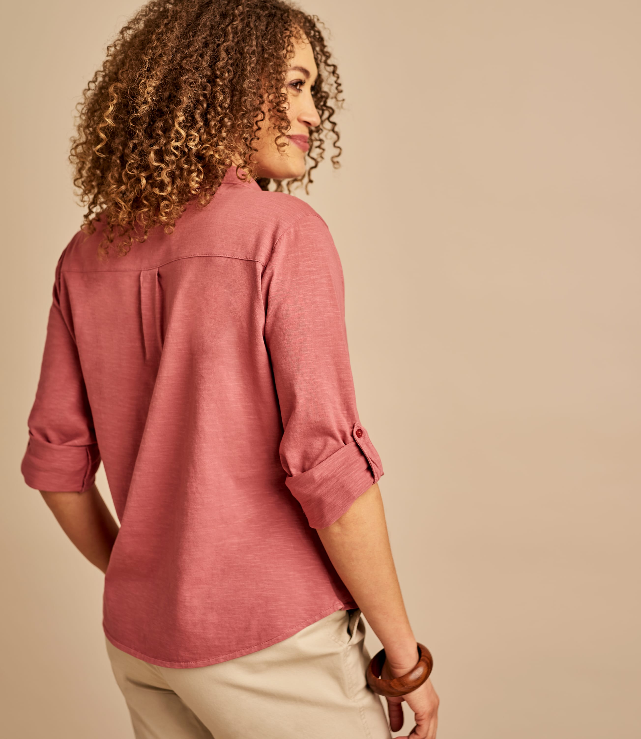 Pink | Womens Jersey Shirt | WoolOvers UK