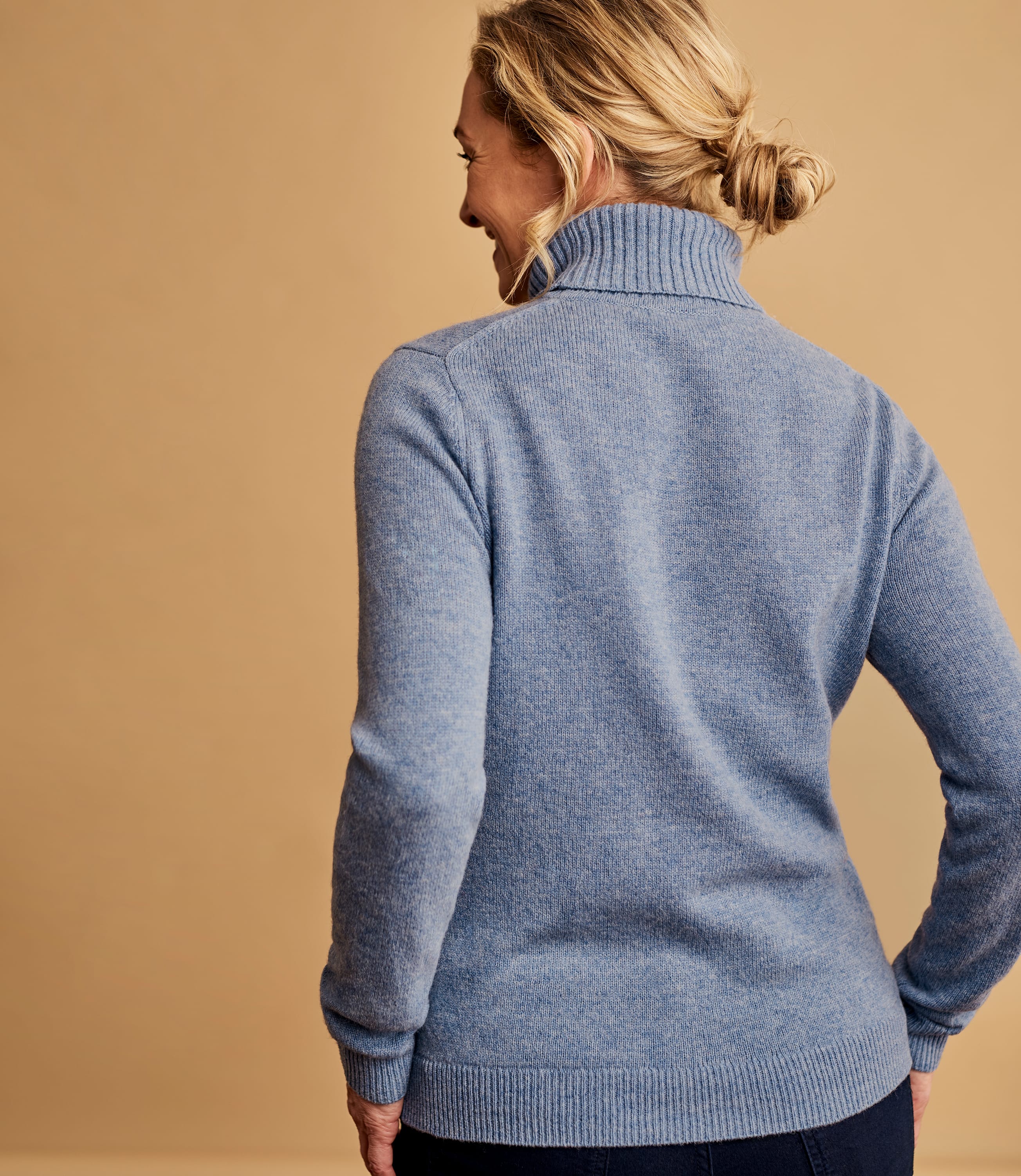 Deep Sky Blue | Lambswool Polo Sweater | WoolOvers US