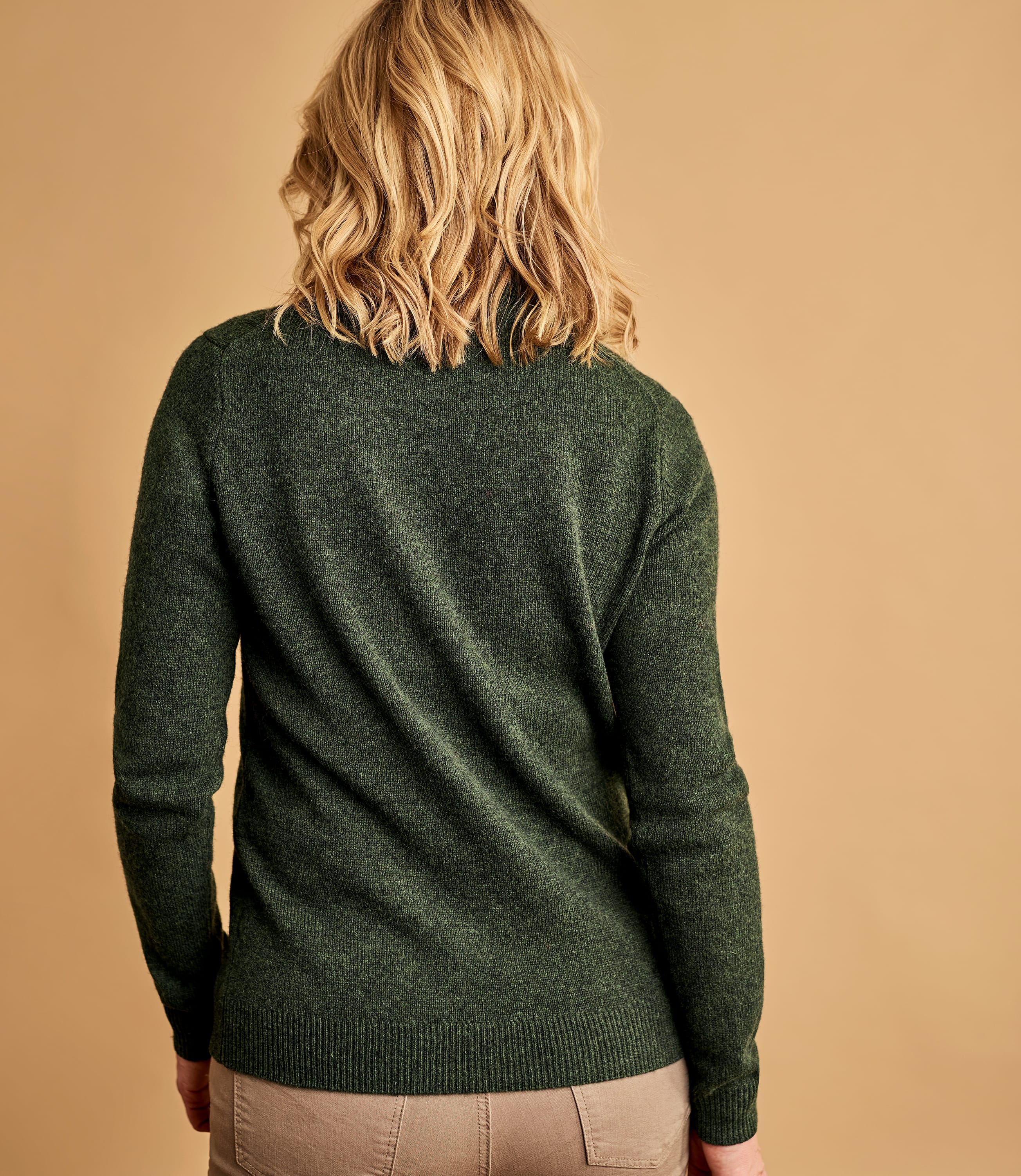 Tweed Green Womens Lambswool Polo Jumper Woolovers Au 3697