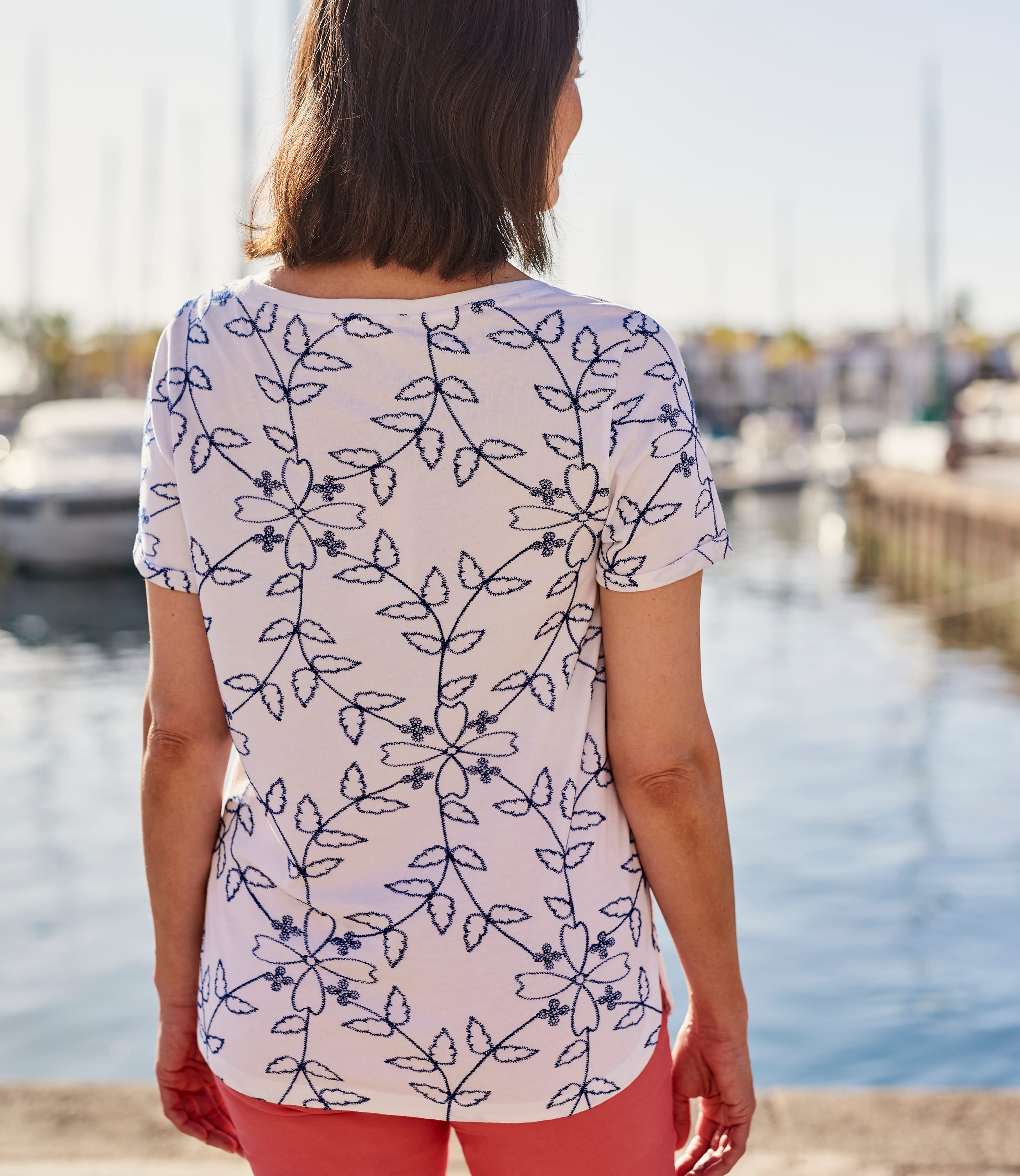 floral embroidered tshirt