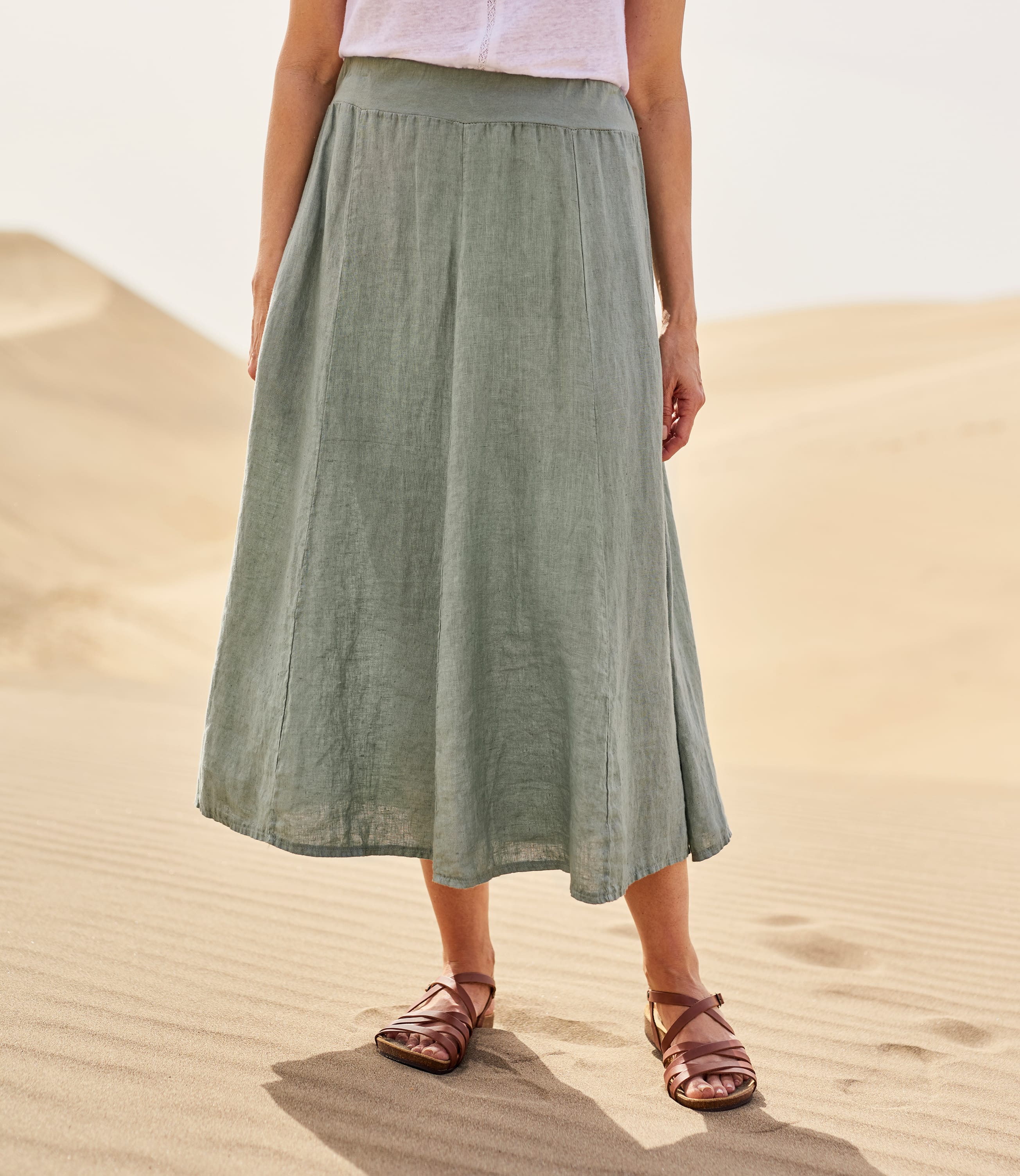 Verdigris | Womens Linen Skirt | WoolOvers UK