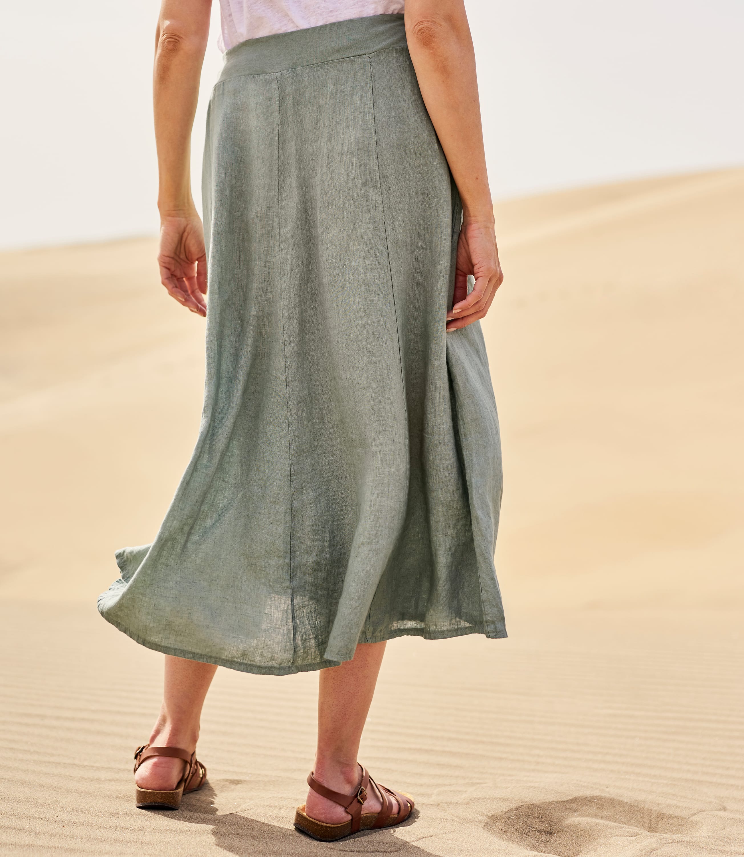 Verdigris | Womens Linen Skirt | WoolOvers UK