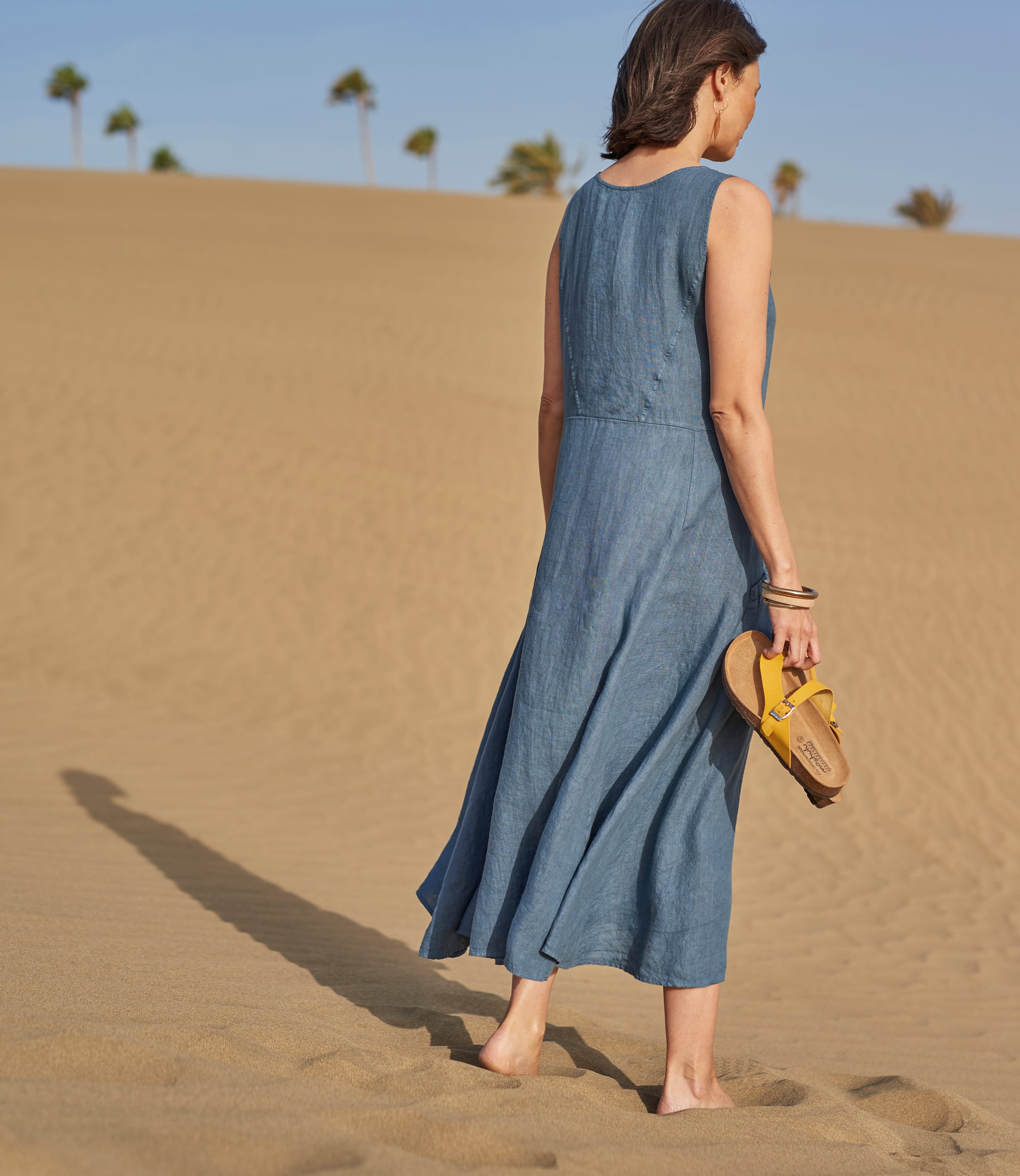 Denim Blue Womens Pocket Pinafore Dress WoolOvers AU