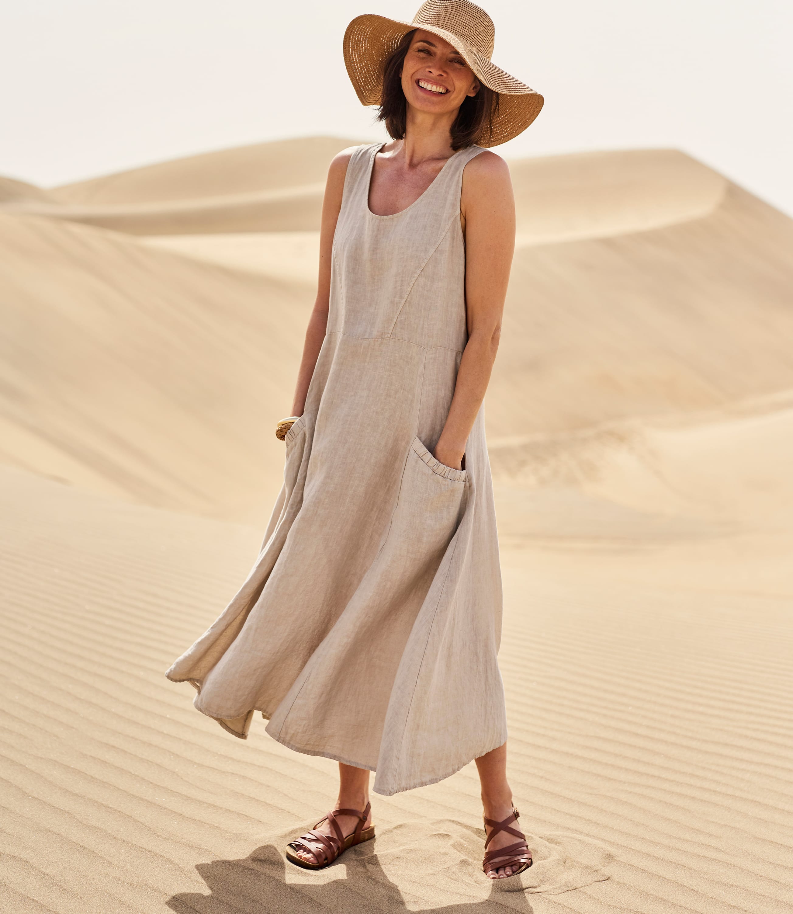 pinafore linen dress