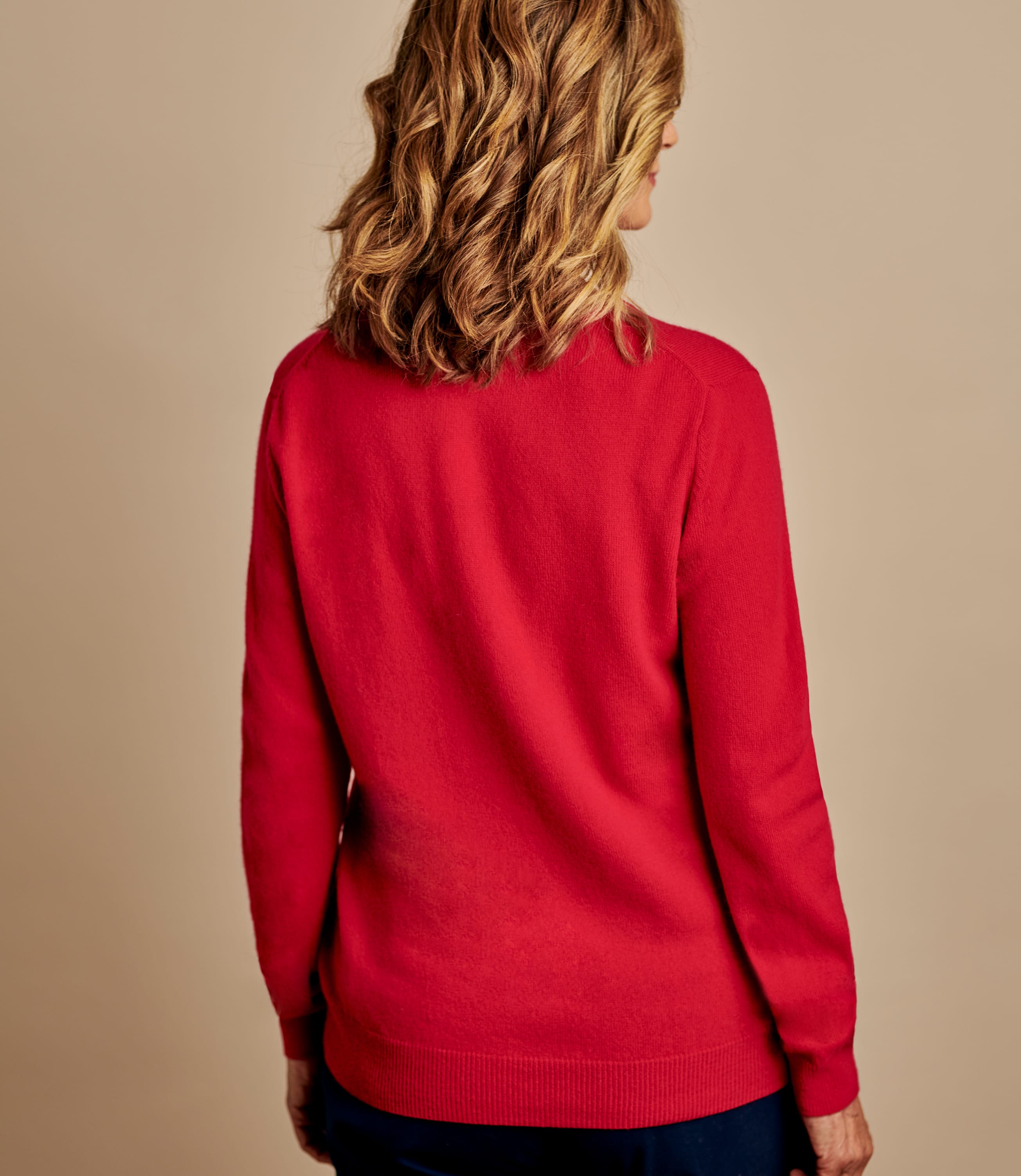 Cherry Cashmere & Merino Crew Neck Knitted Sweater WoolOvers US