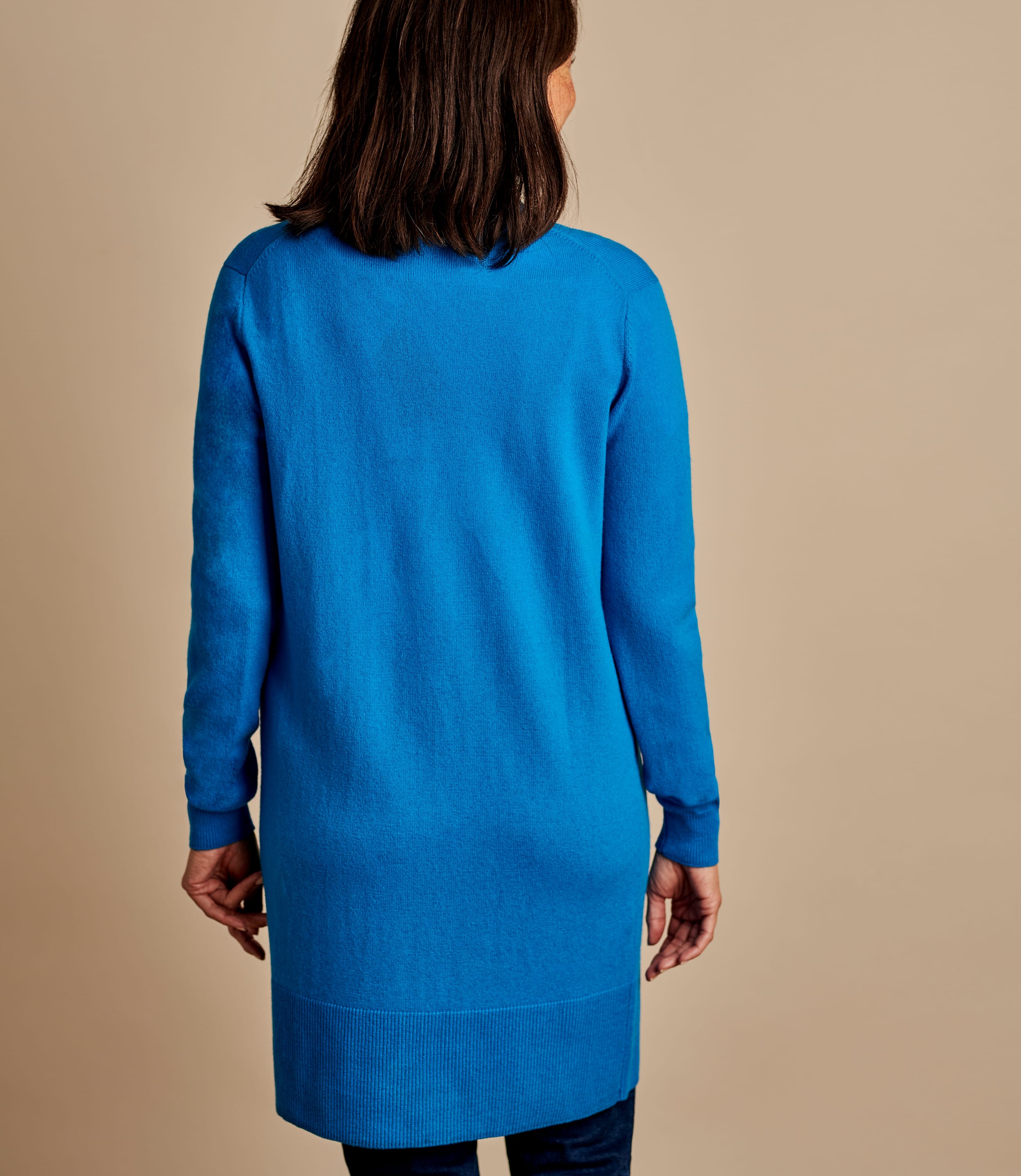 Celestial Blue | Cashmere & Merino Edge To Edge Long Cardigan ...