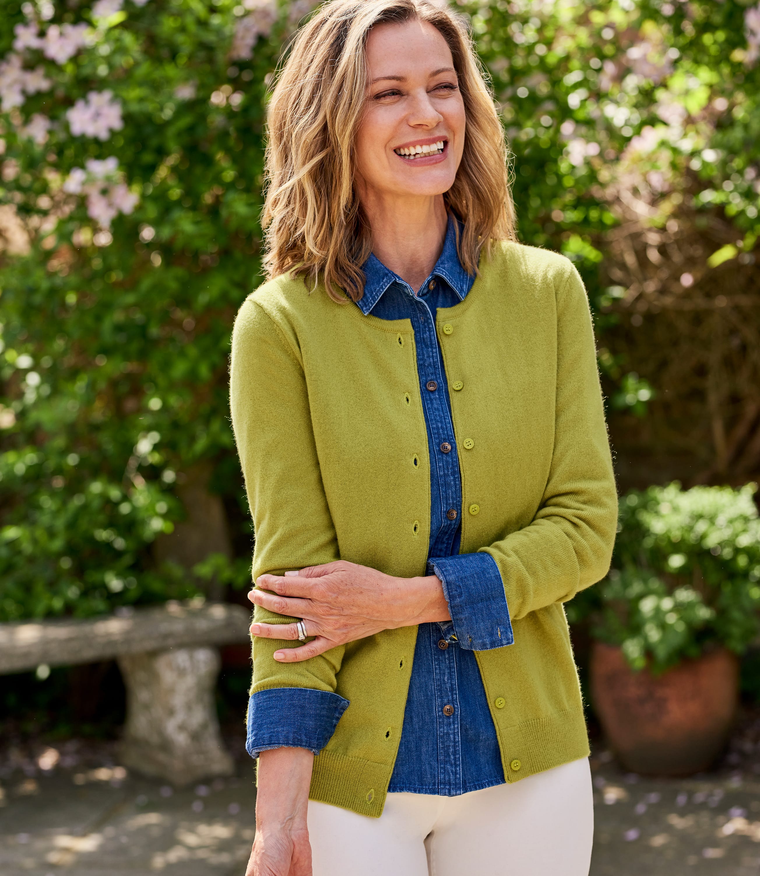 Buy > chartreuse cashmere sweater > in stock