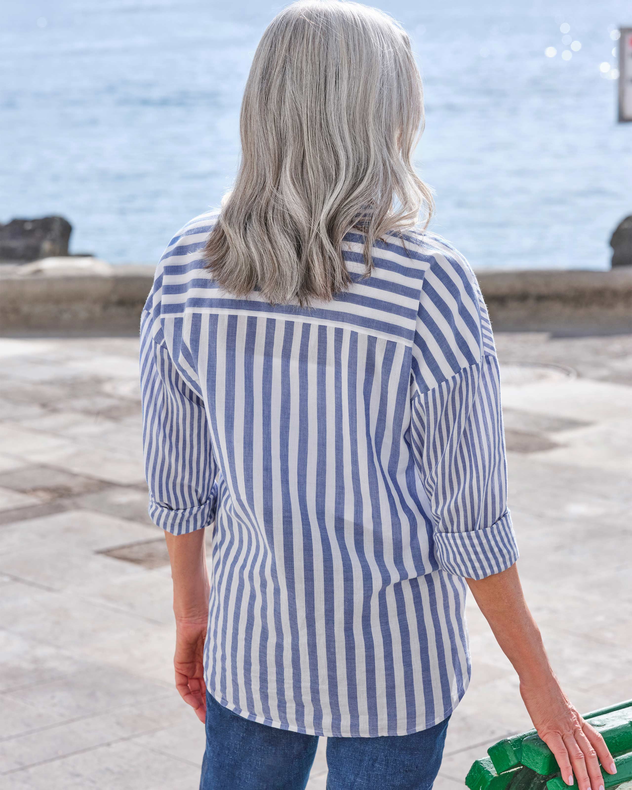Pearl White Subtle Stripe Cotton Shirt