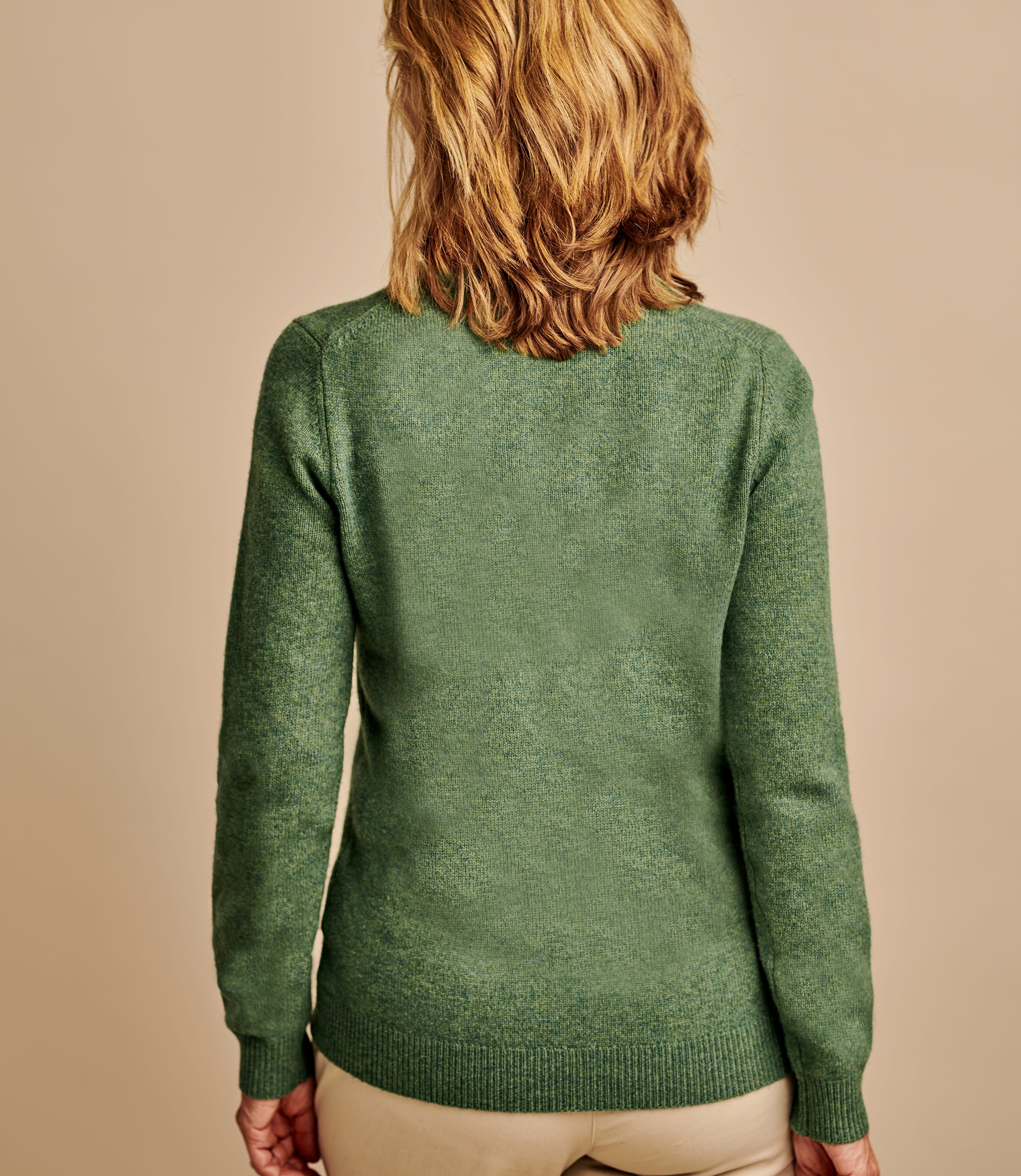 Evergreen Lambswool Classic Crew Neck Jumper Woolovers Uk 8941