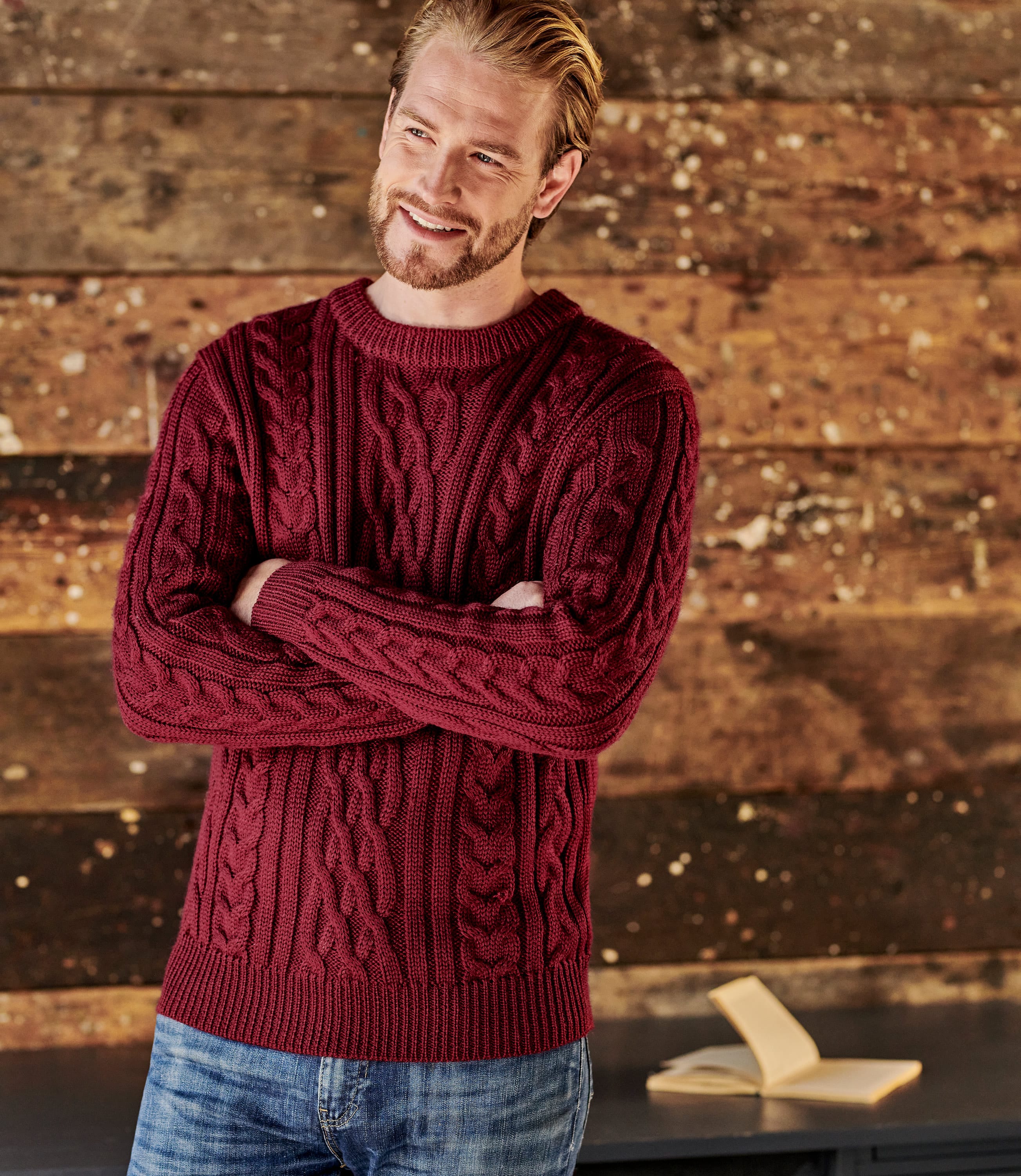 Plum Jam | Pure Wool Aran Knitted Sweater | WoolOvers AU