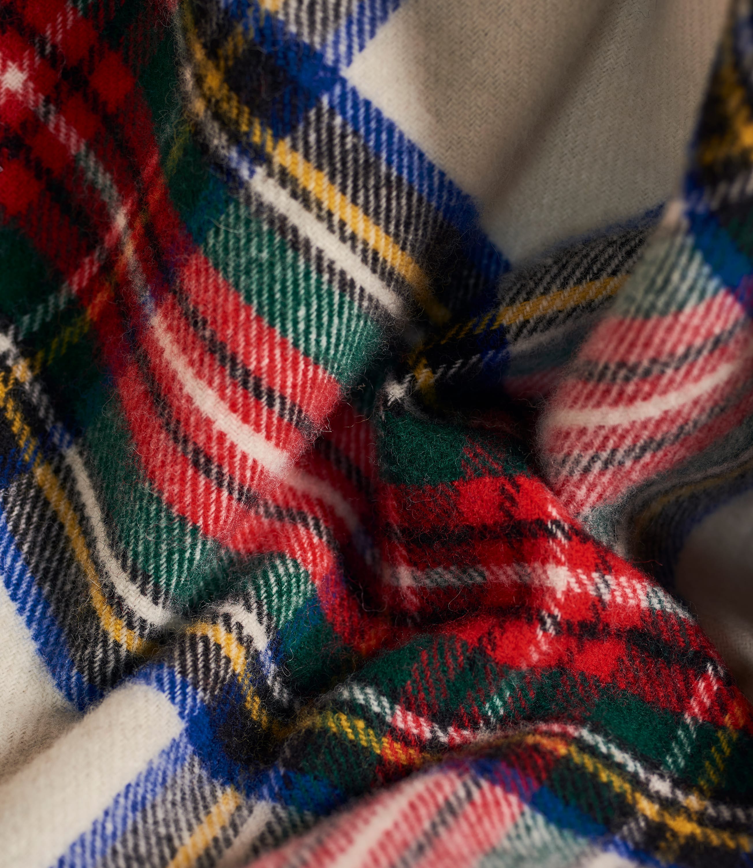 Cream Tartan Pure Wool Tartan Knee Blanket WoolOvers US