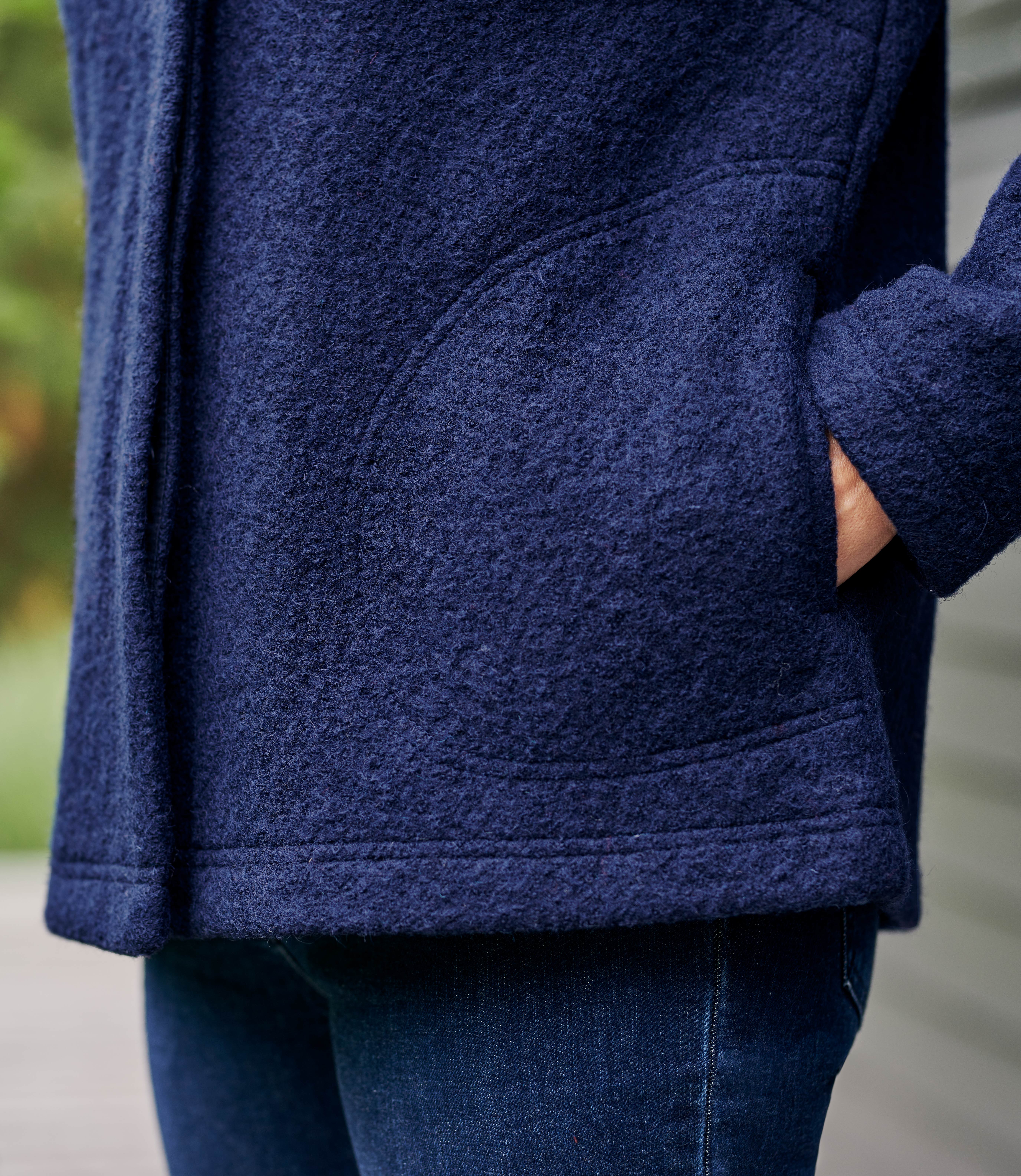 Navy | Boiled Wool Short Coat | WoolOvers US