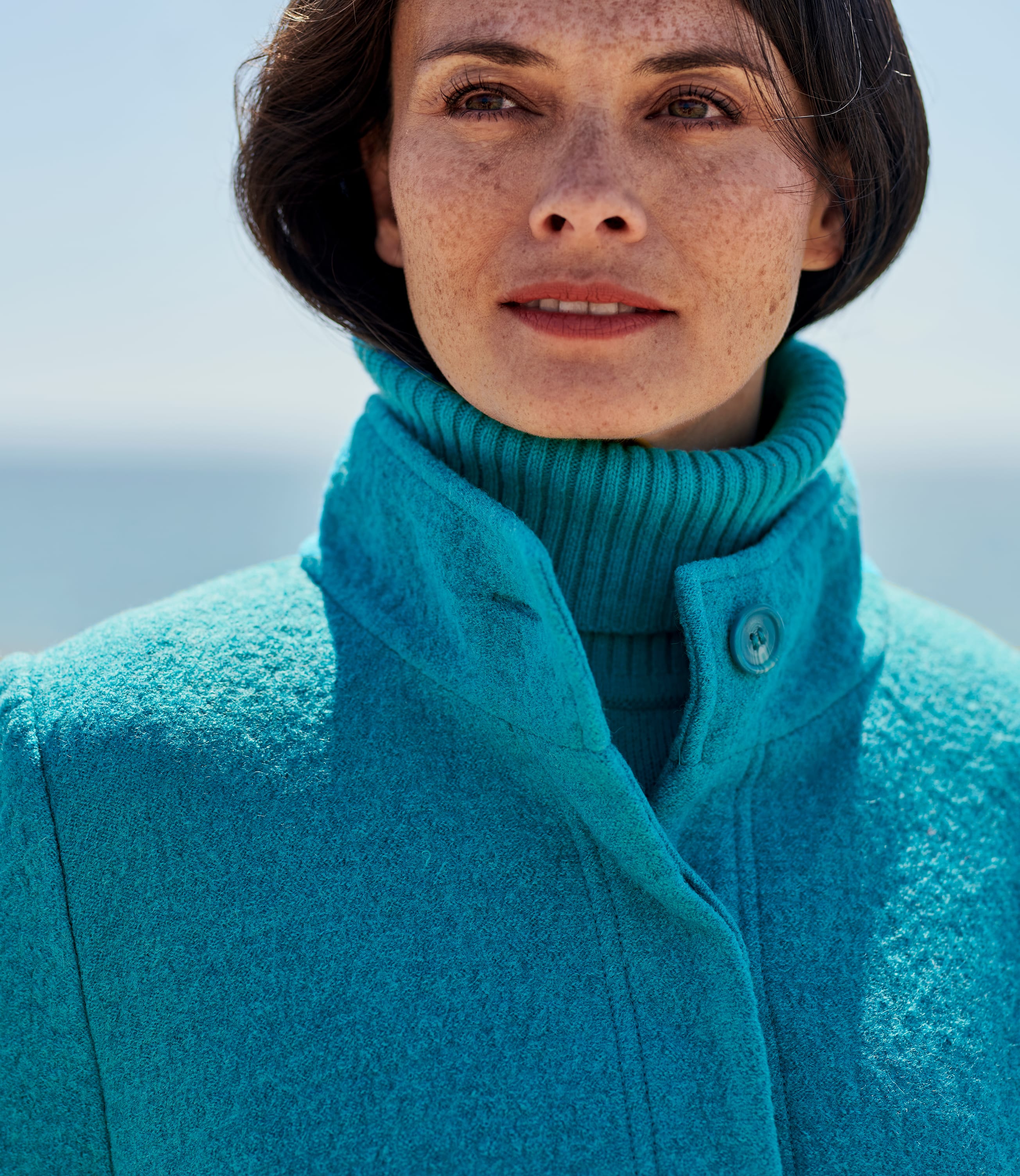 Cyan Blue Boiled Wool Short Coat WoolOvers AU