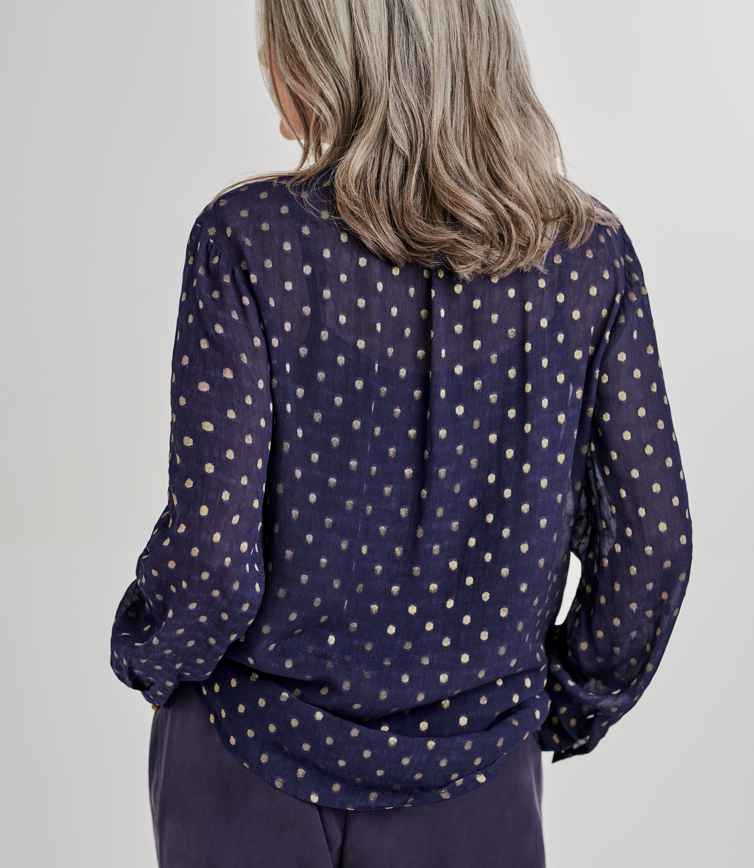 Nightshade/Gold Metallic Dobby Blouse WoolOvers UK