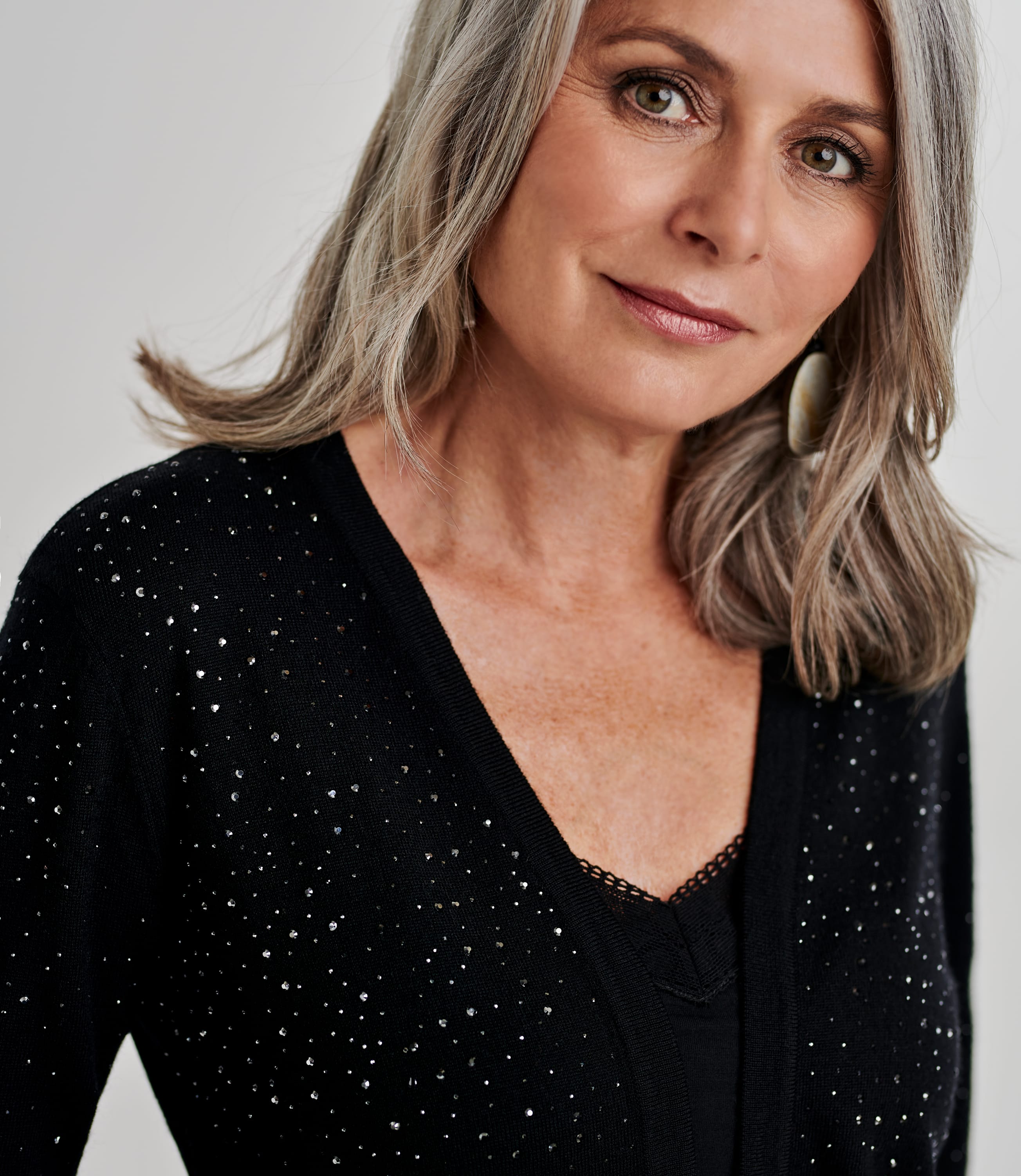 black sparkle cardigan womens