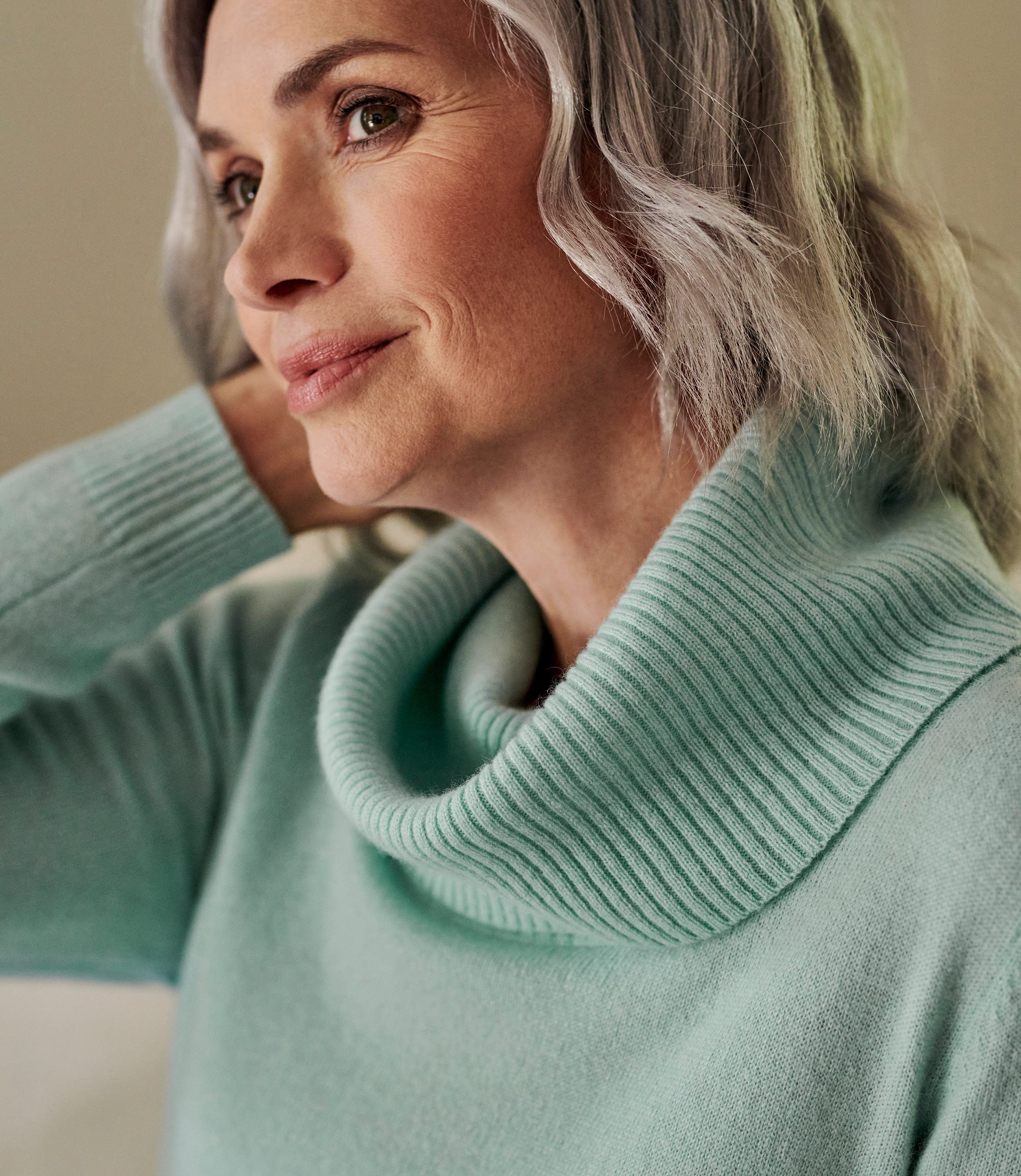 Aqua Wash | Pure Cashmere Cowl Neck Jumper | WoolOvers UK