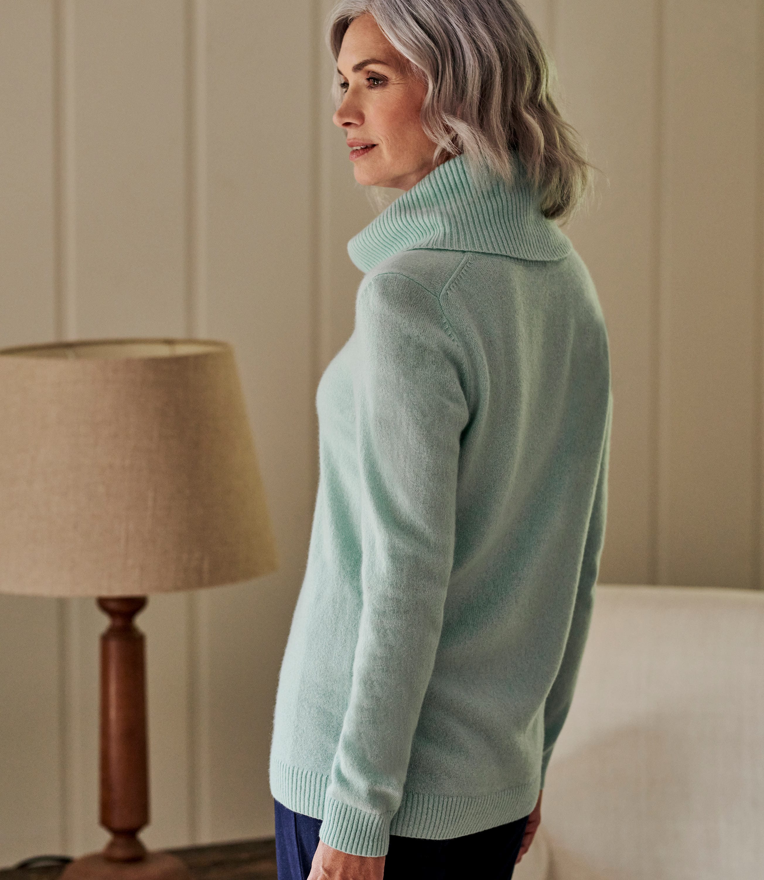 Aqua Wash | Pure Cashmere Cowl Neck Jumper | WoolOvers UK