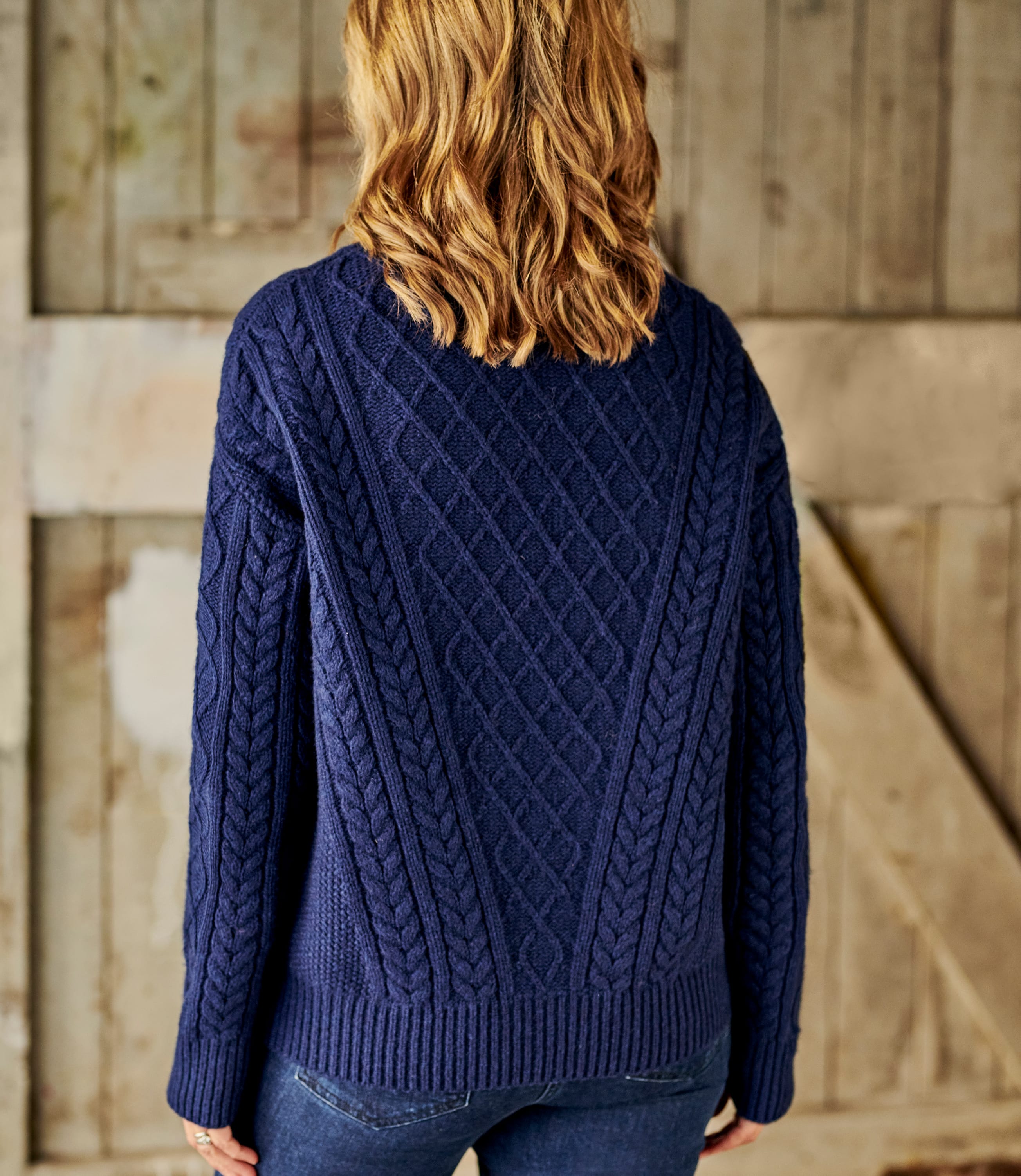 Download Neo Navy | Womens All Over Cable Half Zip Neck Sweater ...