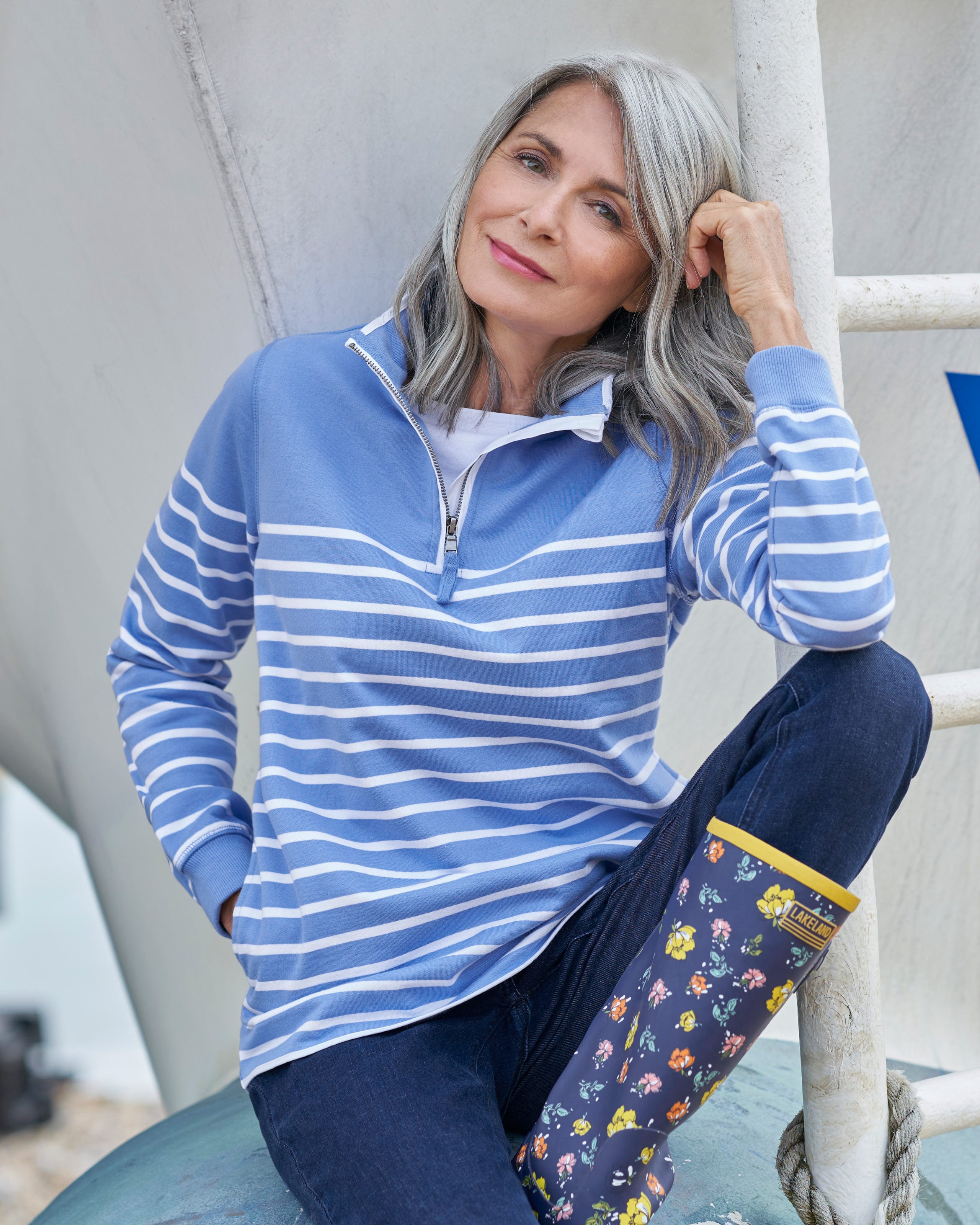 Loose Fit Zip Fleece Vest GRS/Vegan - Night Sky