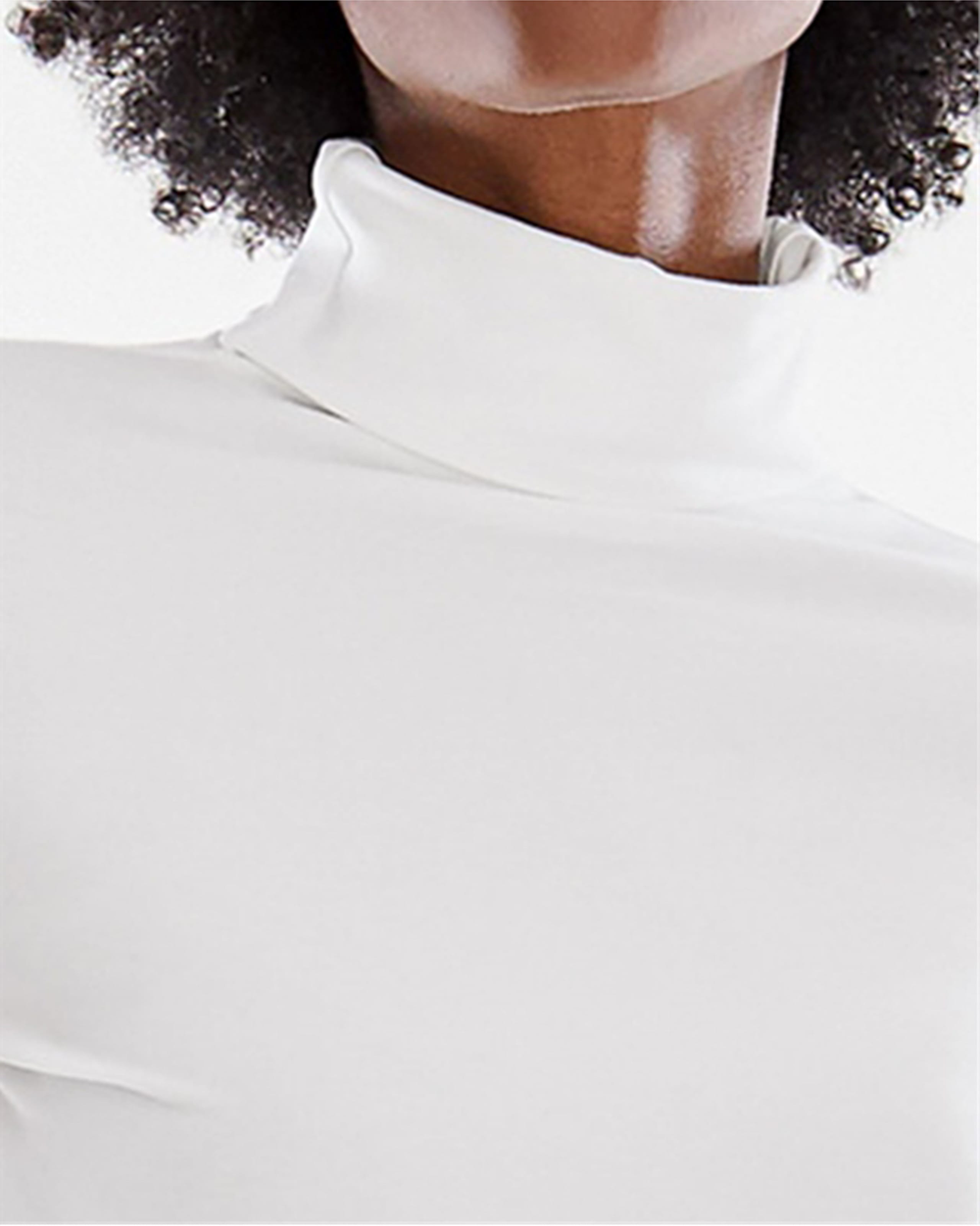 White | Roll Neck Top | WoolOvers UK