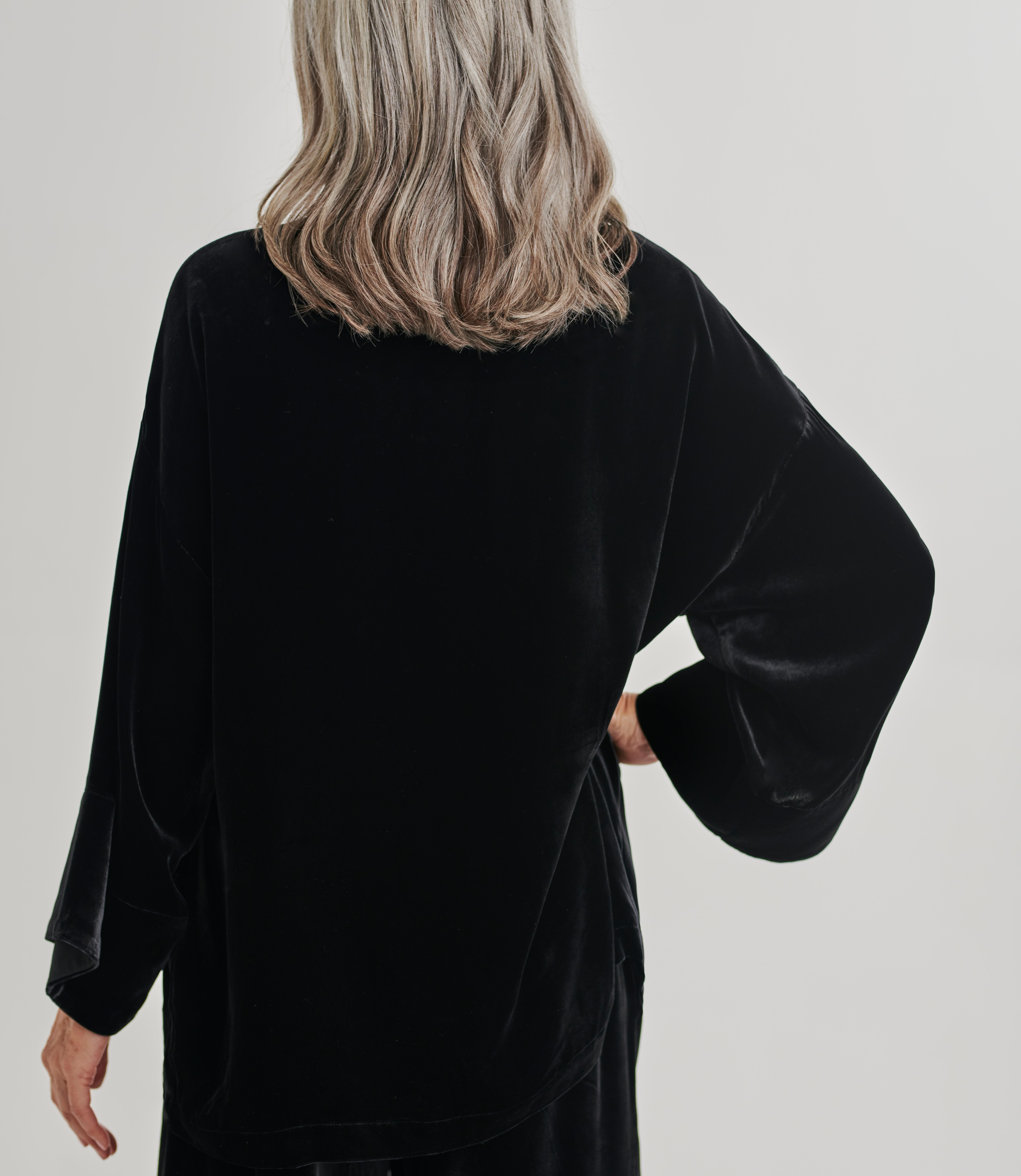 Black Velvet Kimono Jacket WoolOvers US