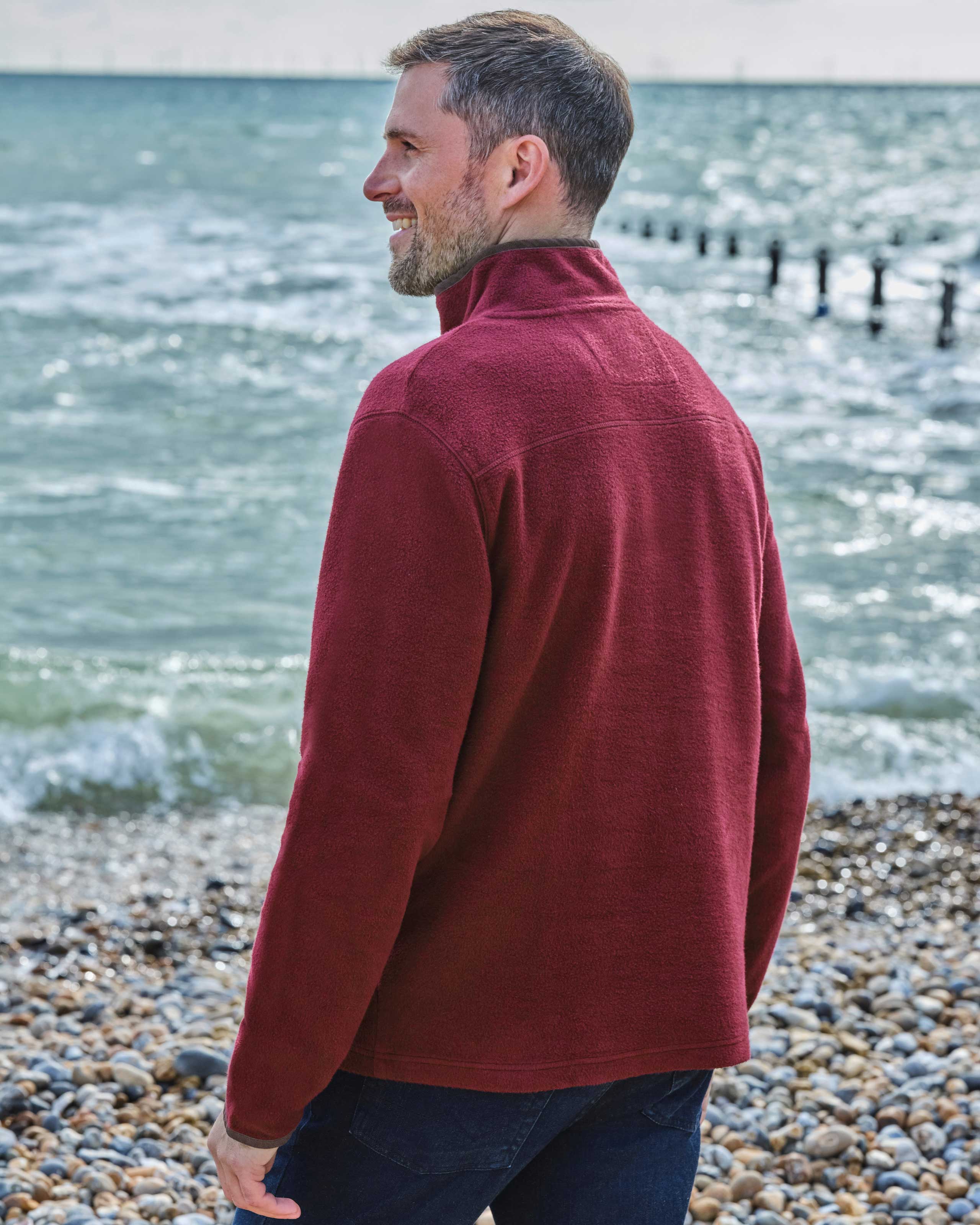 Claretrot | Fleece-Pullover mit kurzem Reiverschluss | WoolOvers DE