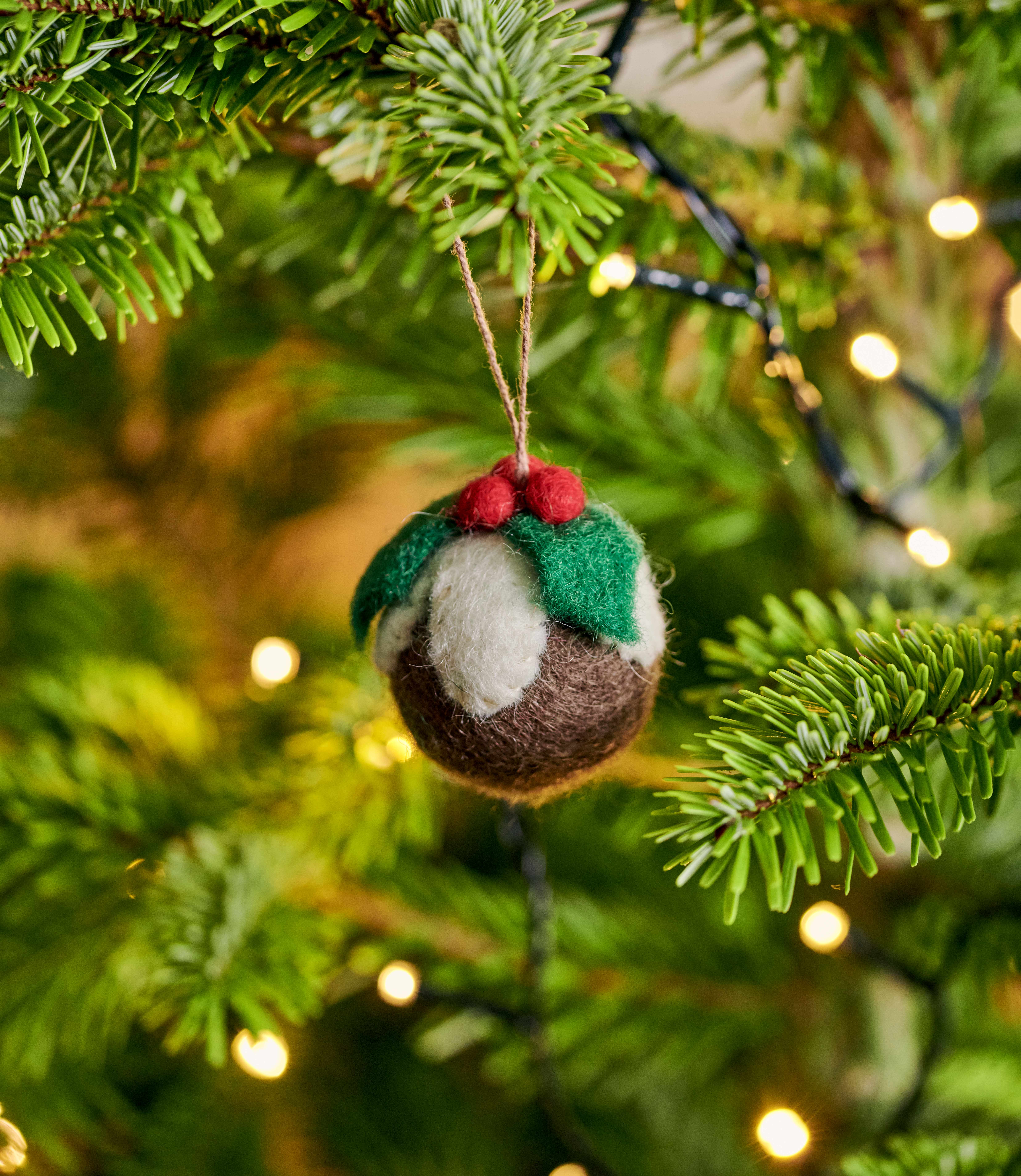 Multi Christmas Pudding Decoration WoolOvers US