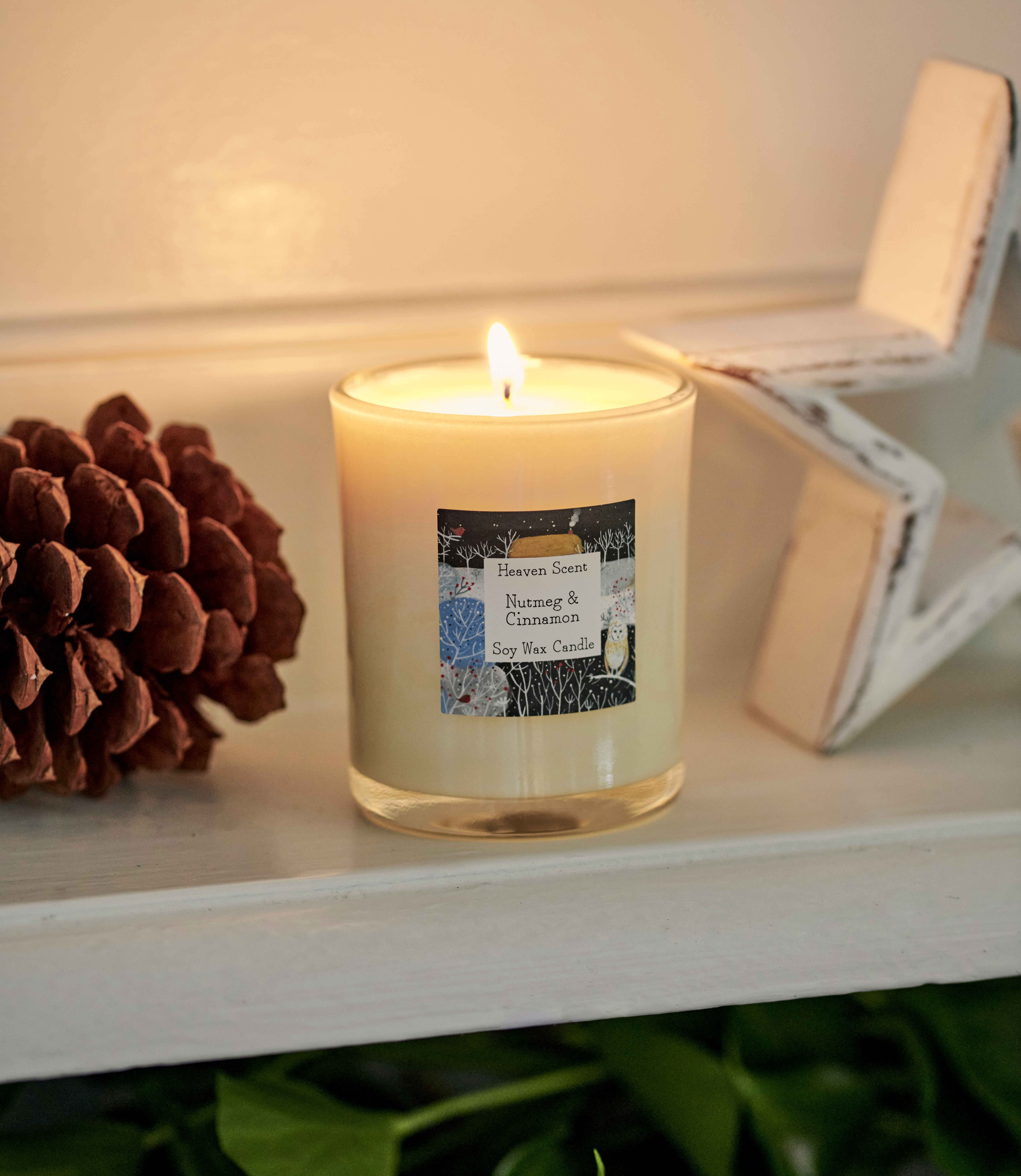 Nutmeg & Cinnamon Scented Christmas Candle WoolOvers UK