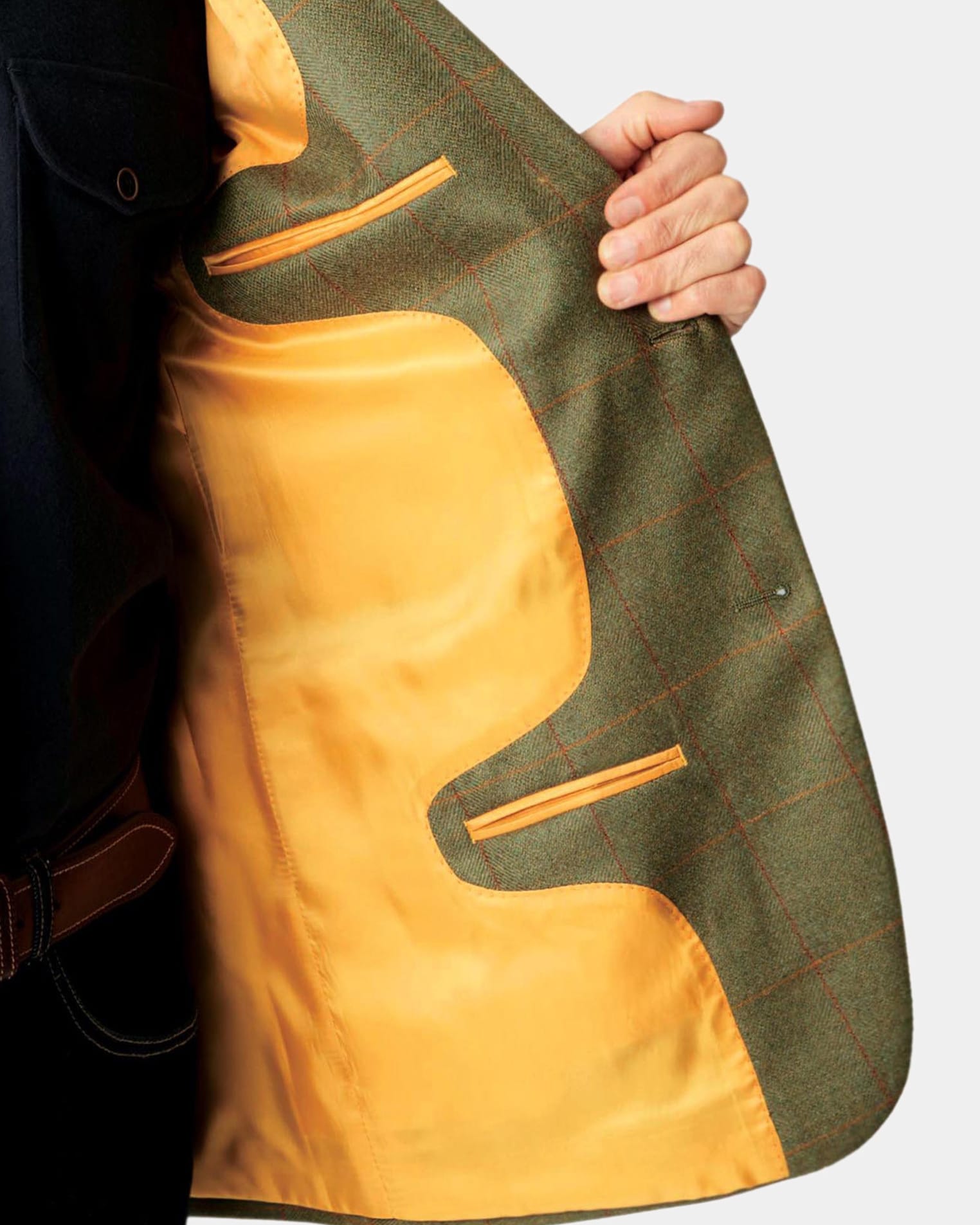 Olive/Red/Yellow Check Helsinki Tweed Jacket WoolOvers UK