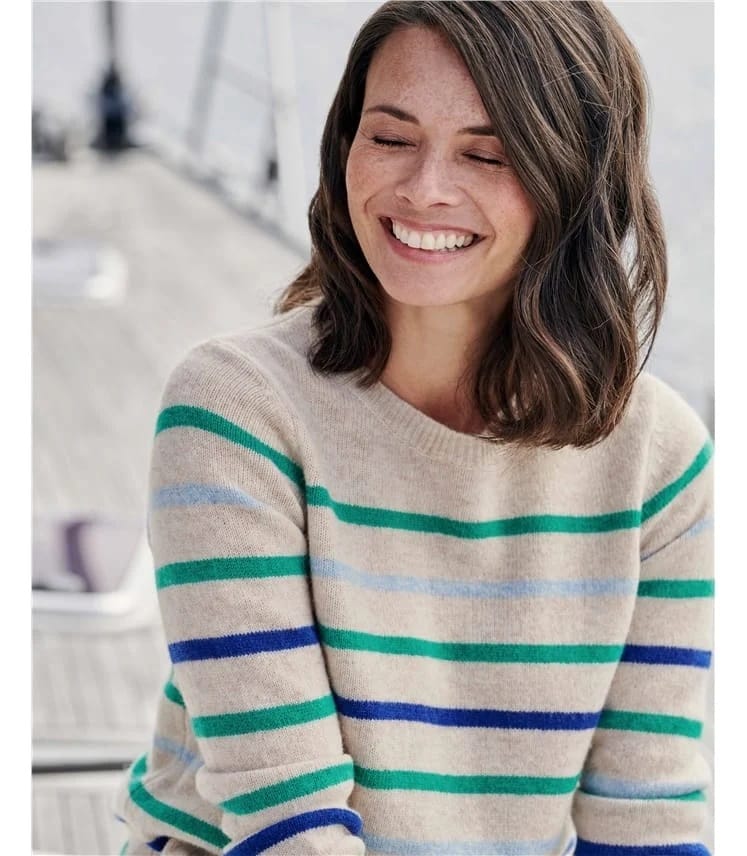 WoolOvers Womens Multi Stripe Sweater 