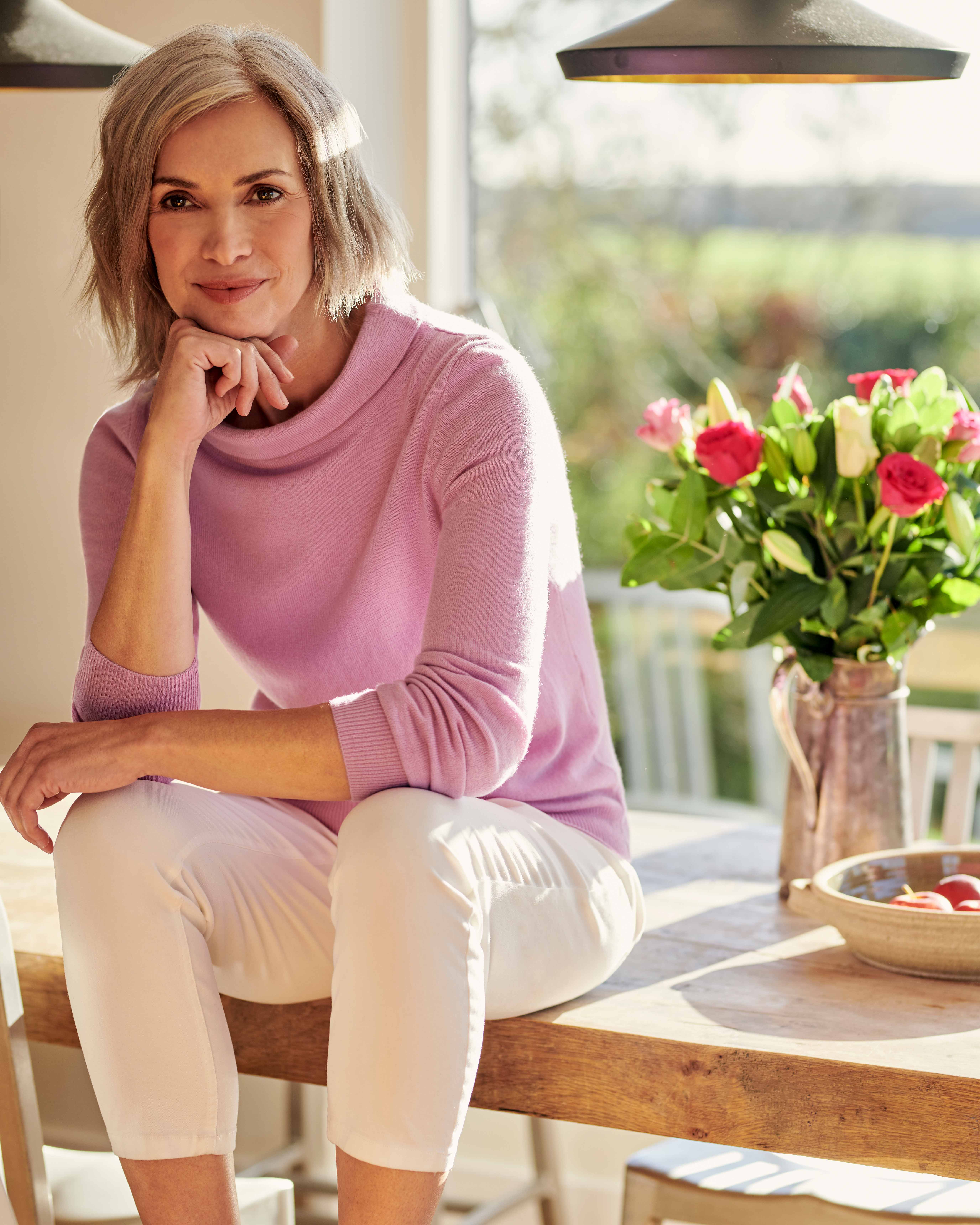 Mauve Pink | Jackie Roll Neck | WoolOvers UK