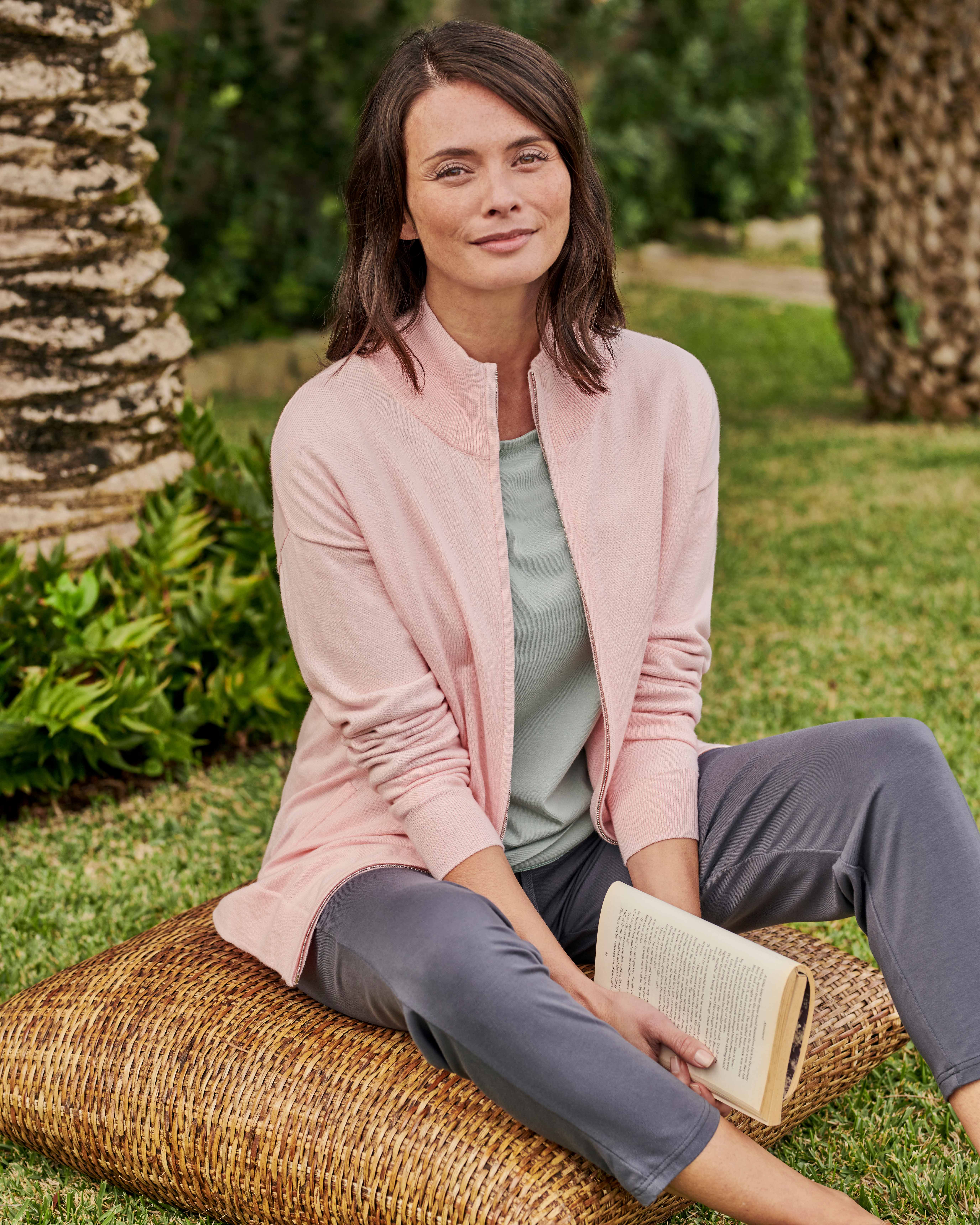 Strawberry Milk | Zip Up Cardigan With Pockets | WoolOvers US